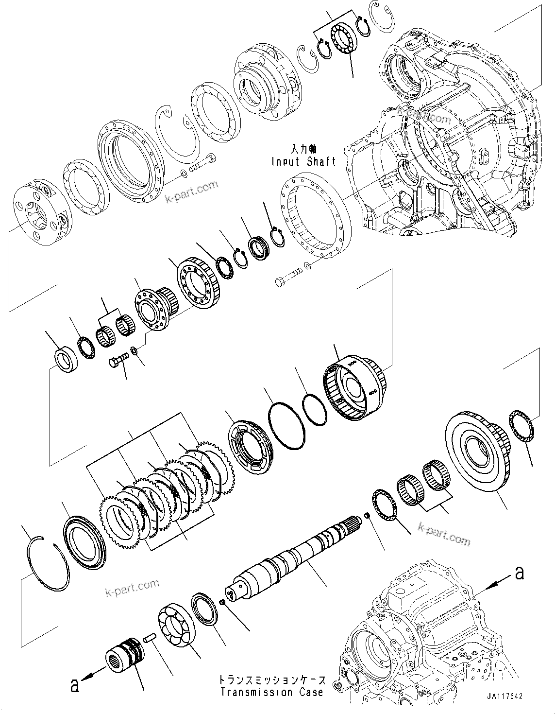 Komatsu parts book diagram for WA485-11E0 S/N H35051-UP: TRANSMISSION, FORWARD HIGH SPEED CLUTCH