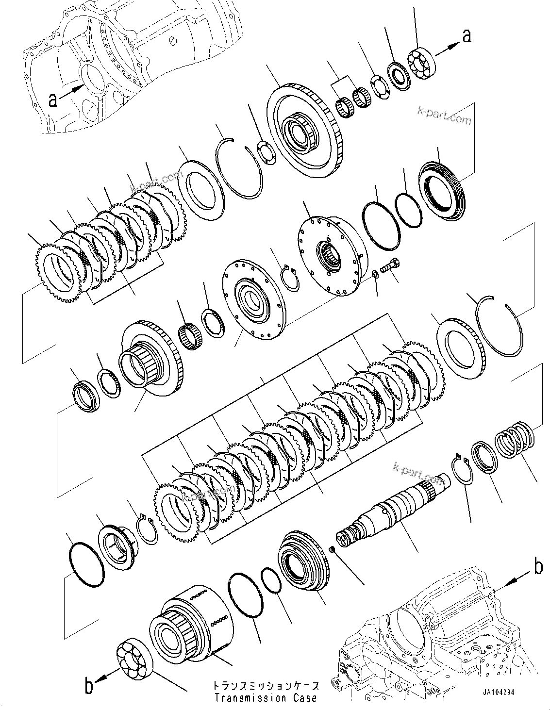 Komatsu parts book diagram for WA485-11E0 S/N H35051-UP: TRANSMISSION, FORWARD MIDDLE SPEED CLUTCH