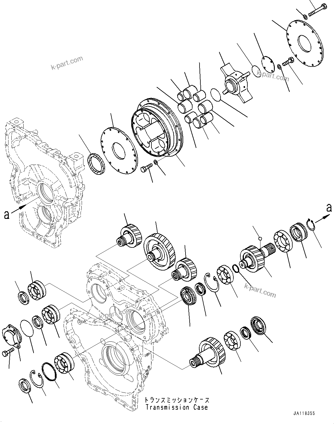 Komatsu parts book diagram for WA485-11E0 S/N H35051-UP: TRANSMISSION, PTO (POWER TAKE OFF) GEAR