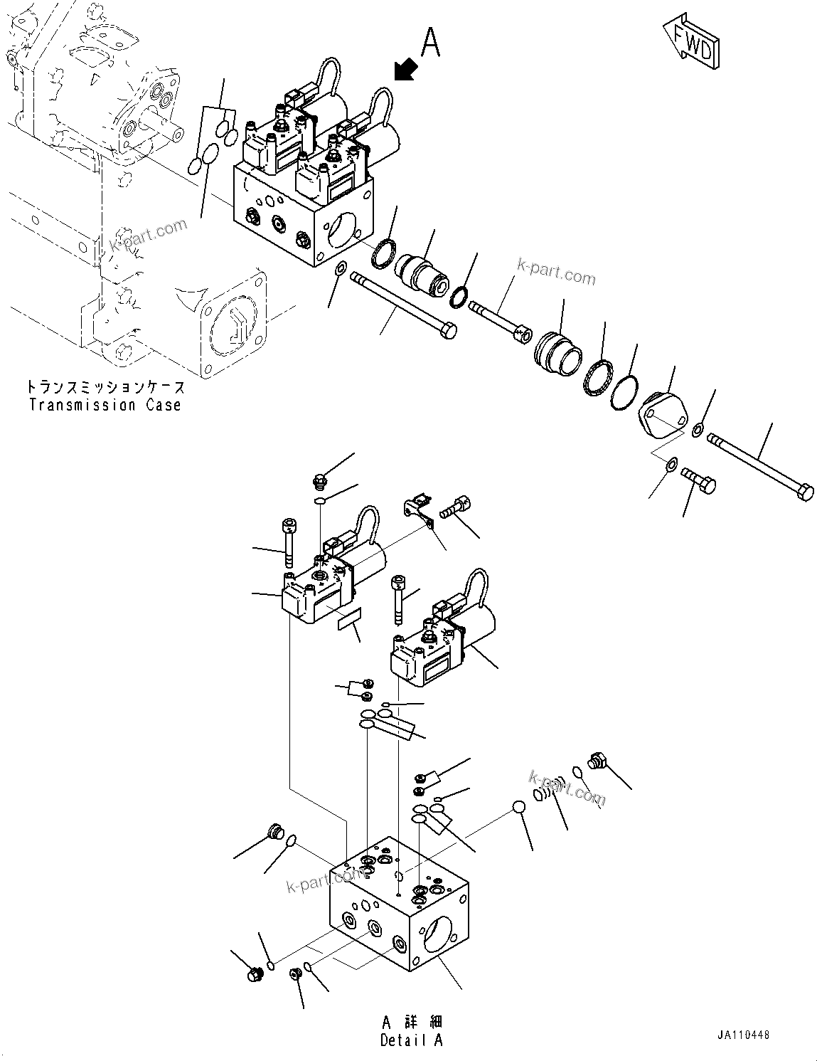Komatsu parts book diagram for WA485-11E0 S/N H35051-UP: TRANSMISSION, ECMV VALVE