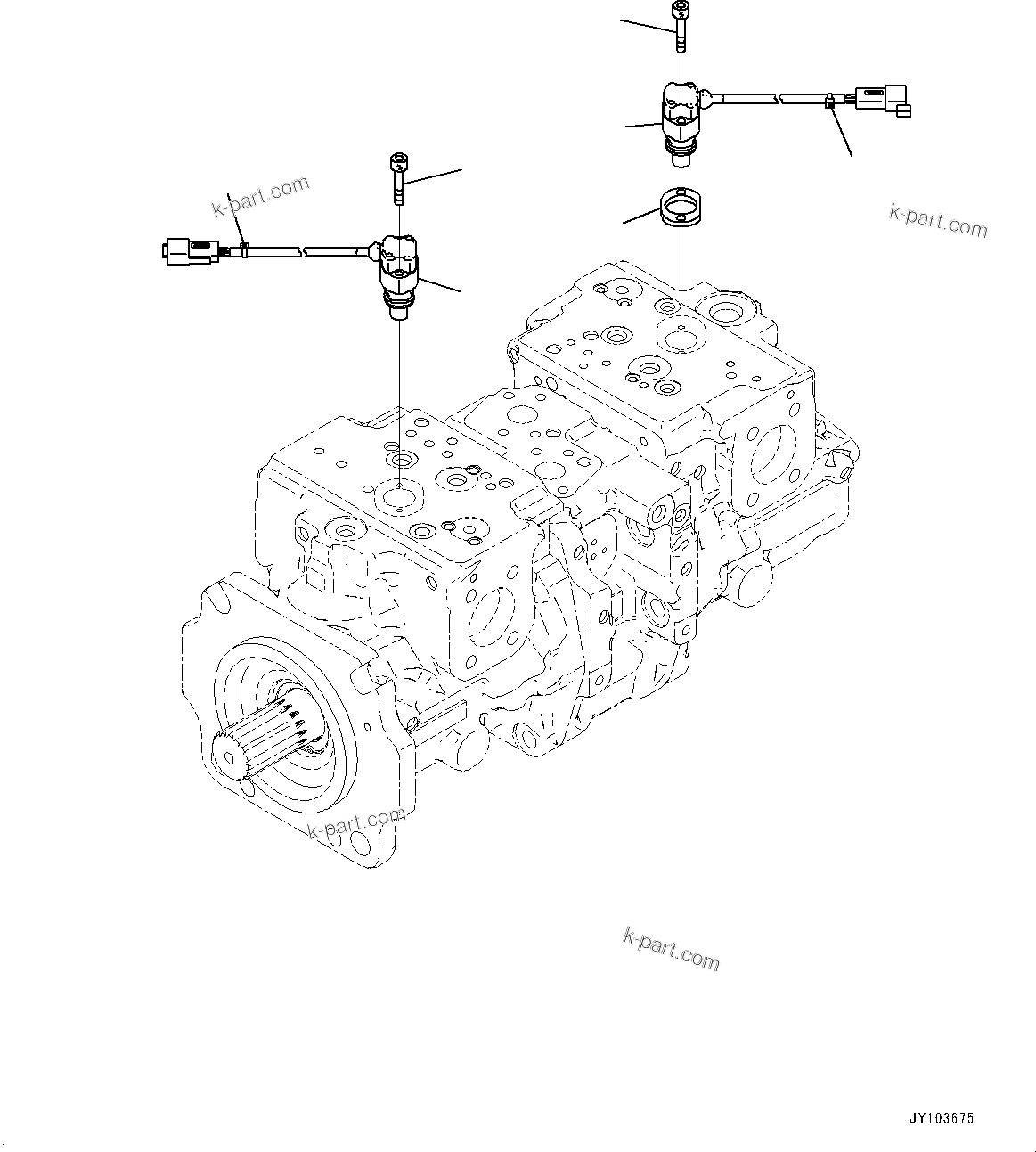 Komatsu parts book diagram for WA485-11E0 S/N H35051-UP: HYDRAULIC PUMP, WITHOUT AFJS, PISTON PUMP (12/22)