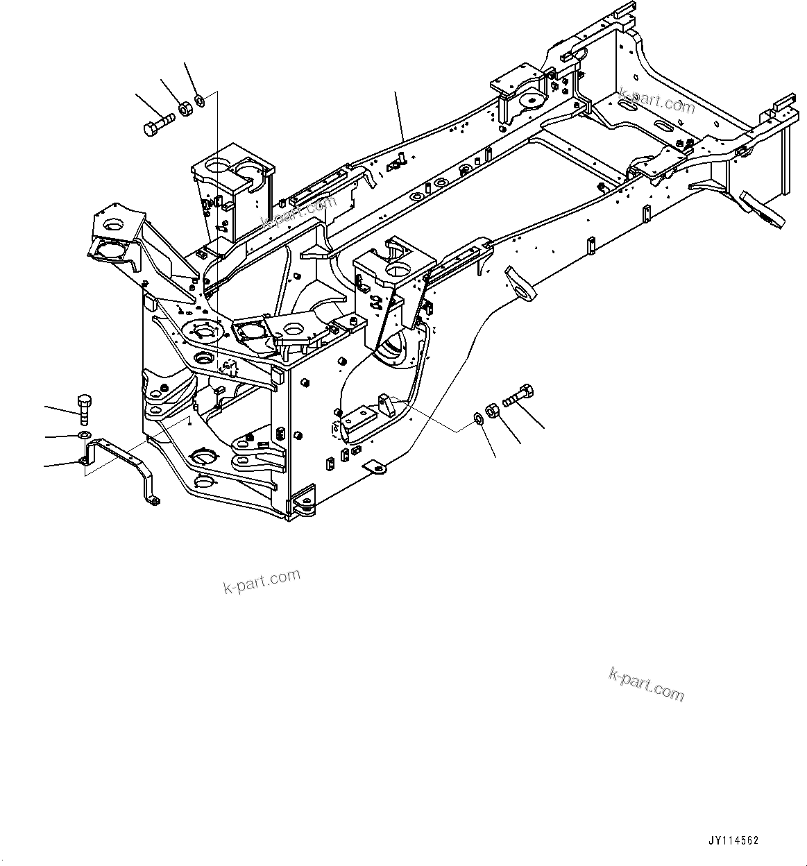 Komatsu parts book diagram for WA485-11E0 S/N H35051-UP: REAR FRAME