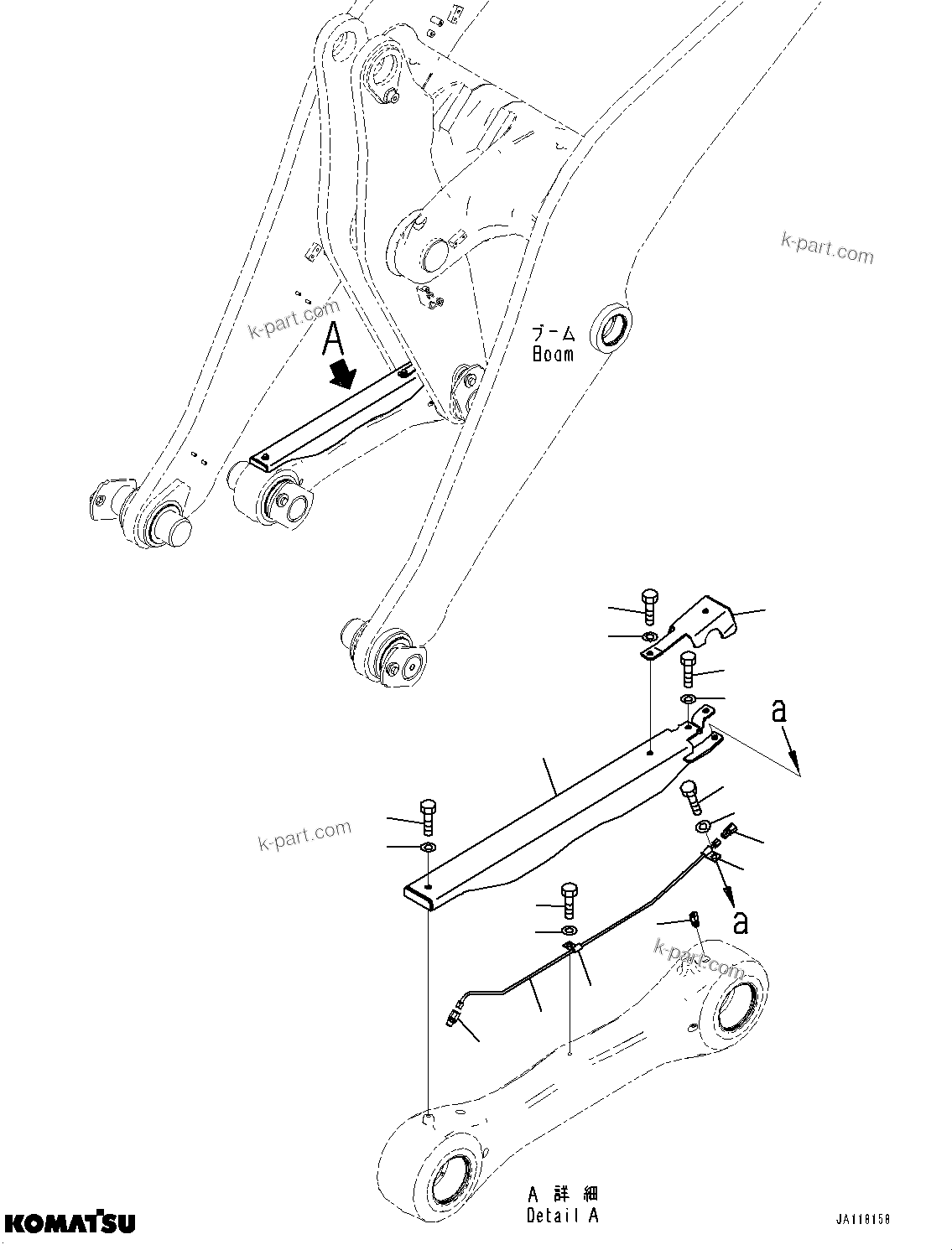 Komatsu parts book diagram for WA485-11E0 S/N H35051-UP: REMOTE GREASING SYSTEM, FEEDER COVER