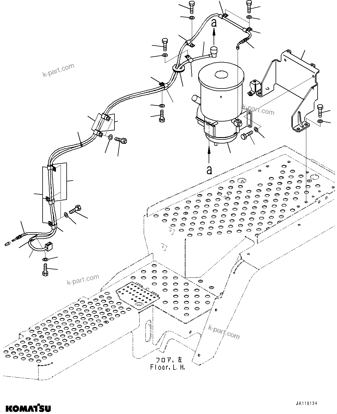 Komatsu parts book diagram for WA485-11E0 S/N H35051-UP: REMOTE GREASING SYSTEM, PUMP