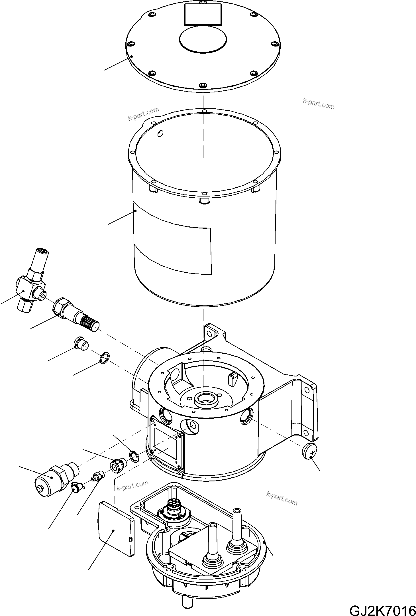 Komatsu parts book diagram for WA485-11E0 S/N H35051-UP: REMOTE GREASING SYSTEM, PUMP, INNER PARTS