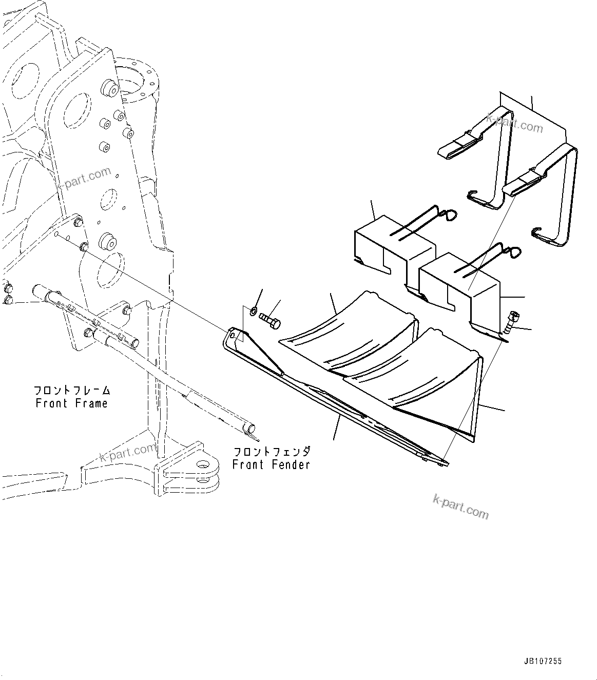 Komatsu parts book diagram for WA485-11E0 S/N H35051-UP: WHEEL STOPPER