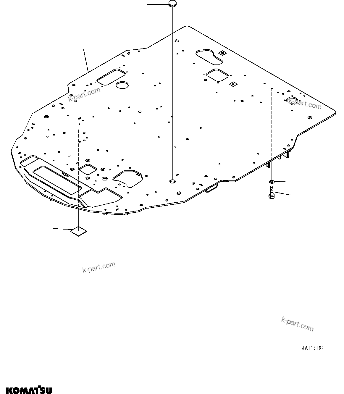 Komatsu parts book diagram for WA485-11E0 S/N H35051-UP: ROPS CAB AND FLOOR FRAME GROUP, WITH AFJS, FLOOR, FRAME