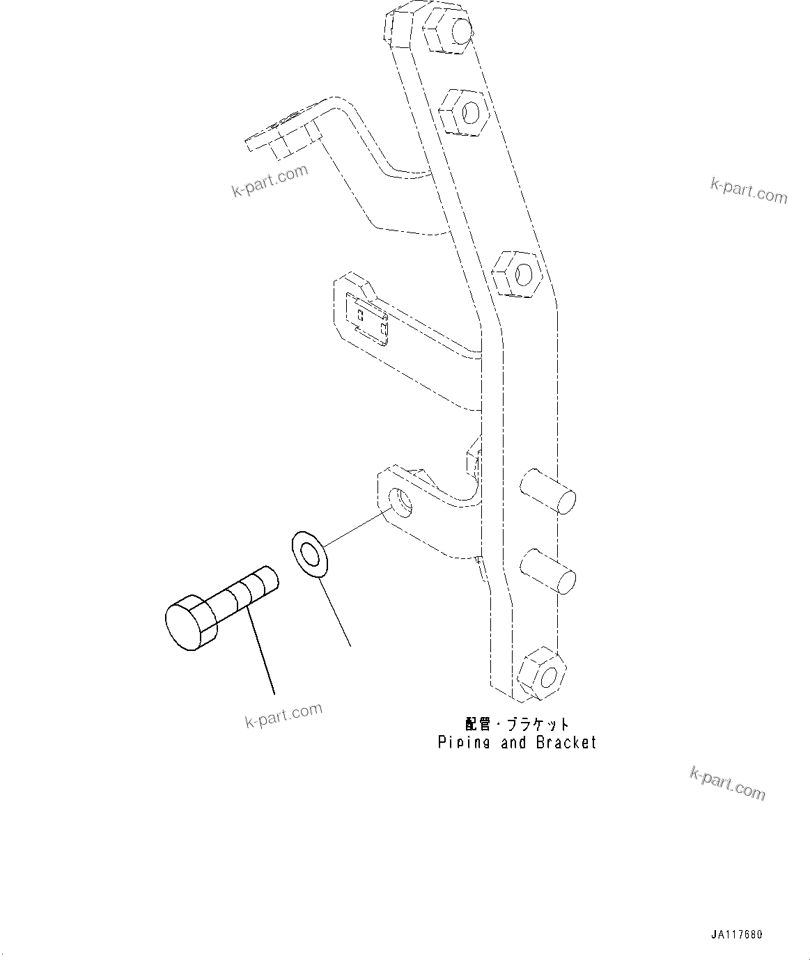 Komatsu parts book diagram for WA485-11E0 S/N H35051-UP: AIR CONDITIONER COMPRESSOR, PLUG BOLT