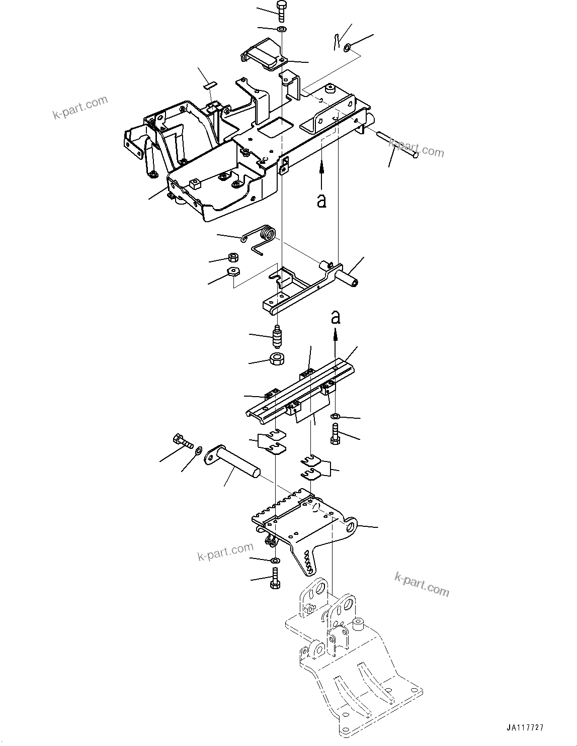 Komatsu parts book diagram for WA485-11E0 S/N H35051-UP: LOADER CONTROL UNIT, WITH 2-EPC LEVER LOADER CONTROL, WITHOUT AFJS, RIGHT CONSOLE, SLIDE RAIL