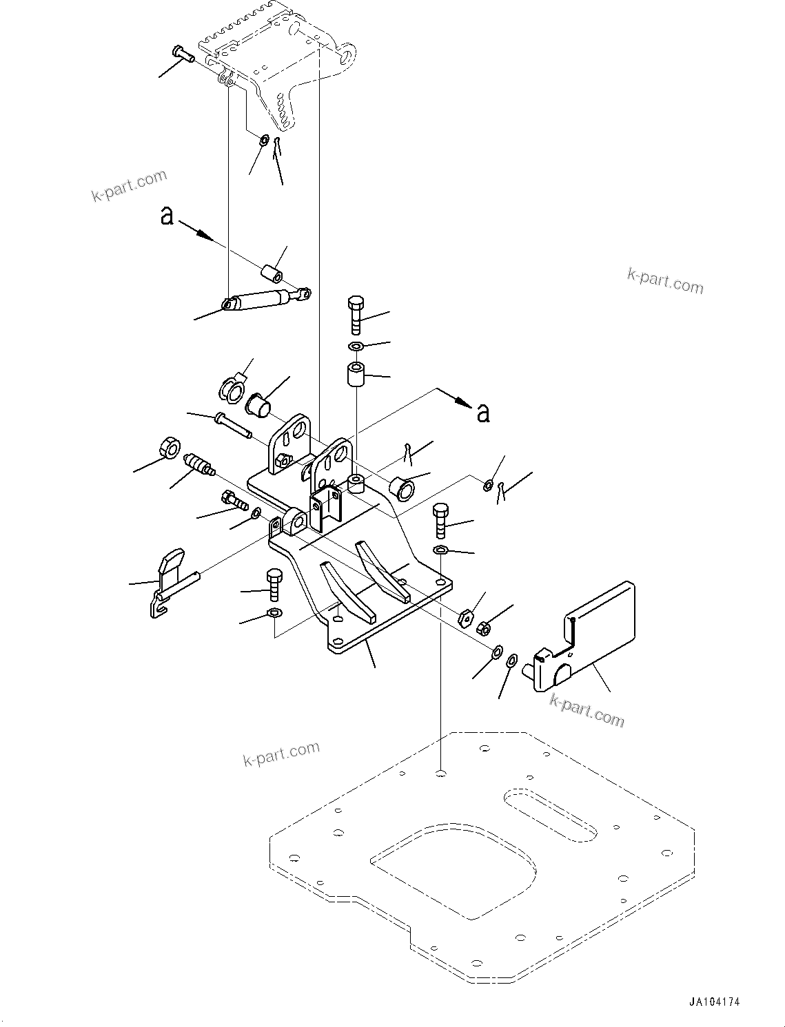 Komatsu parts book diagram for WA485-11E0 S/N H35051-UP: LOADER CONTROL UNIT, WITH 3-EPC LEVER LOADER CONTROL, WITHOUT AFJS, GAS SPRING AND MOUNTING