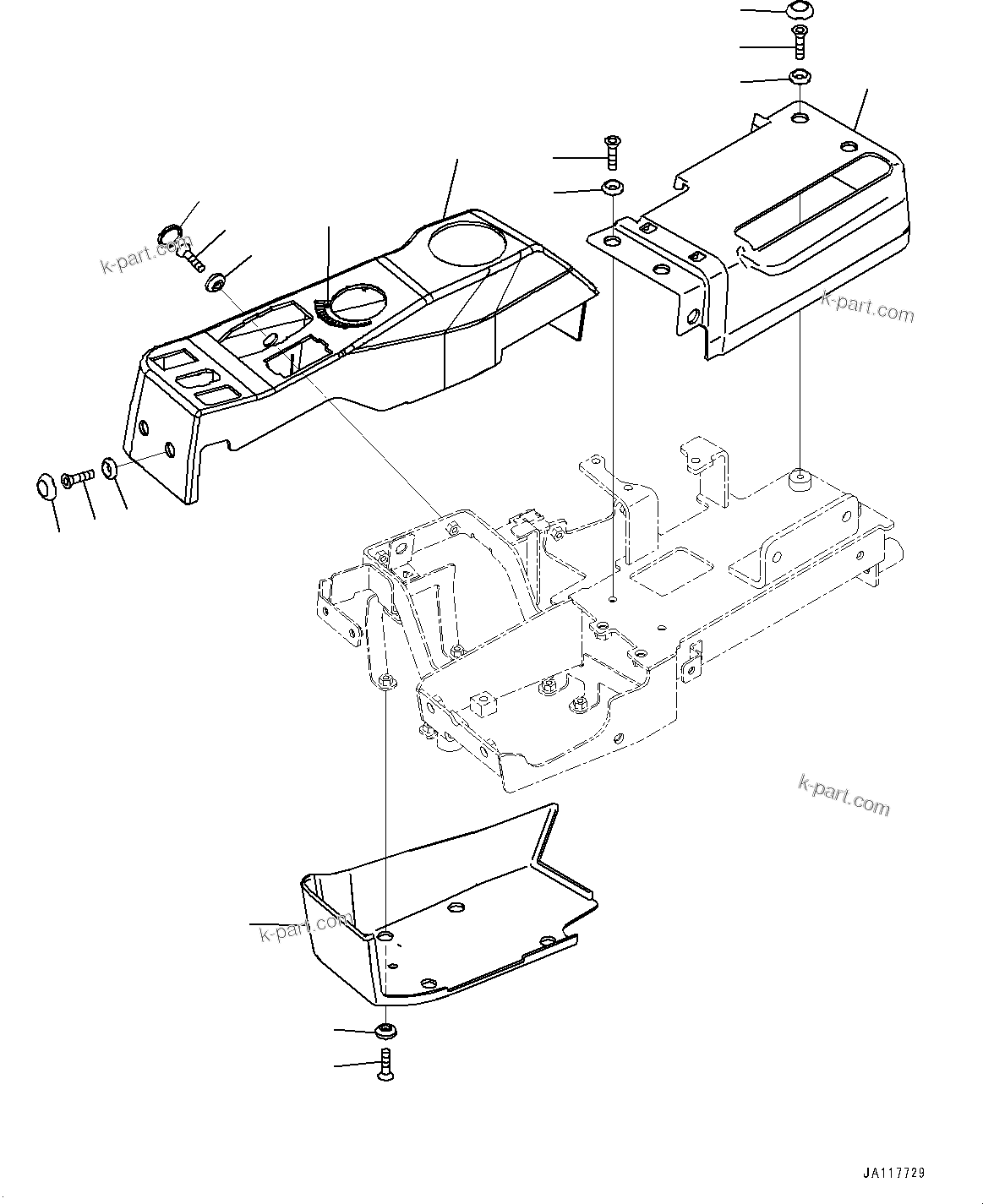 Komatsu parts book diagram for WA485-11E0 S/N H35051-UP: LOADER CONTROL UNIT, WITH 3-EPC LEVER LOADER CONTROL, WITHOUT AFJS, COVER (1/2)