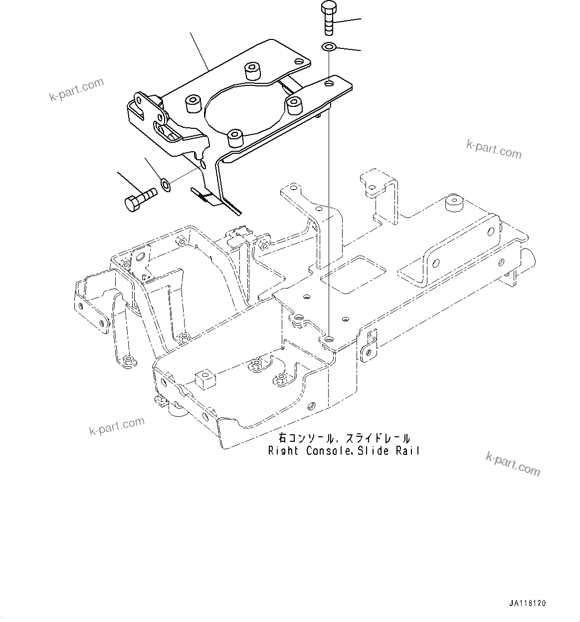 Komatsu parts book diagram for WA485-11E0 S/N H35051-UP: LOADER CONTROL UNIT, WITH EPC MULTI-FUNCTION MONO LEVER PCS, WITH AFJS, BRACKET (2/2)