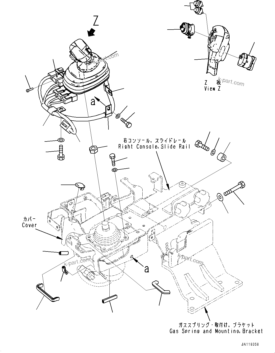 Komatsu parts book diagram for WA485-11E0 S/N H35051-UP: LOADER CONTROL UNIT, WITH EPC MULTI-FUNCTION MONO LEVER PCS, WITH AFJS, LEVER