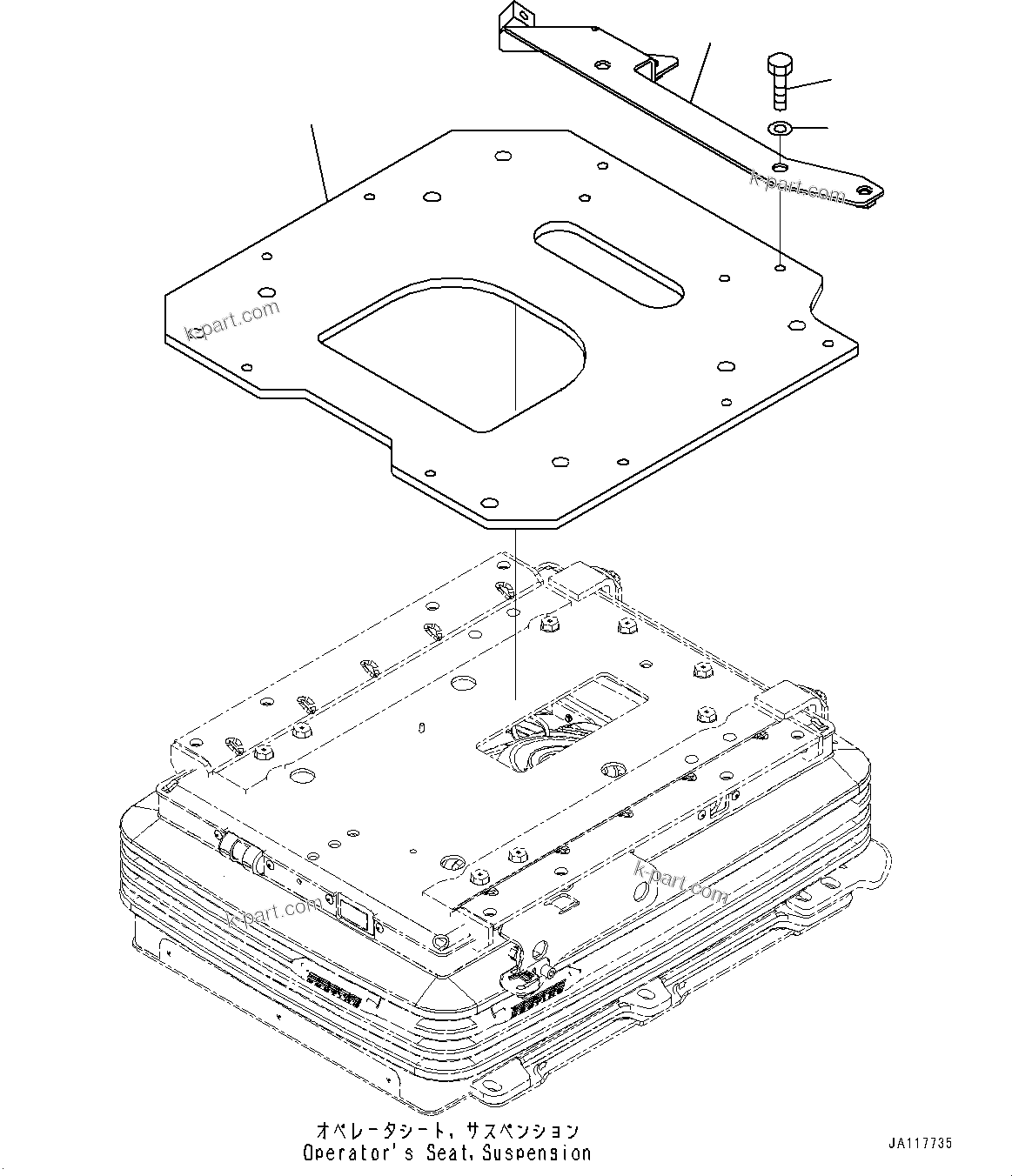 Komatsu parts book diagram for WA485-11E0 S/N H35051-UP: LOADER CONTROL UNIT, WITH 2-EPC LEVER LOADER CONTROL, WITH AFJS, BRACKET (1/2)