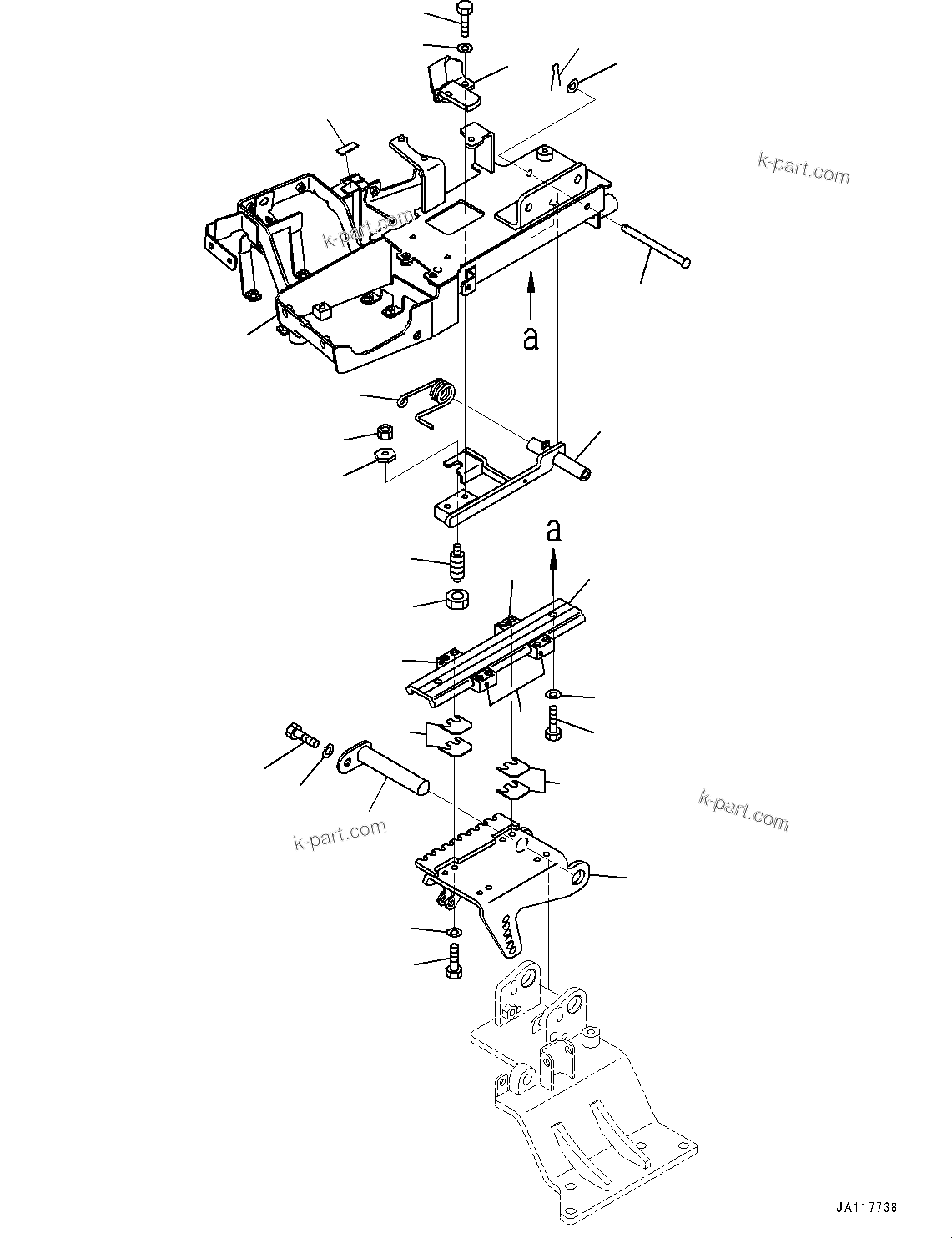 Komatsu parts book diagram for WA485-11E0 S/N H35051-UP: LOADER CONTROL UNIT, WITH 2-EPC LEVER LOADER CONTROL, WITH AFJS, RIGHT CONSOLE, SLIDE RAIL