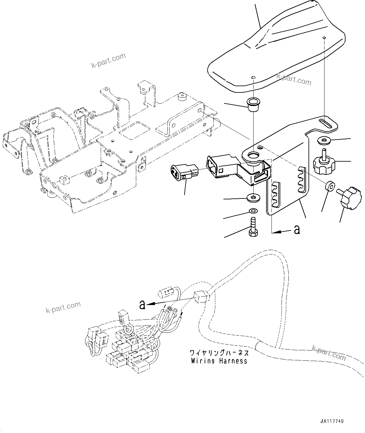 Komatsu parts book diagram for WA485-11E0 S/N H35051-UP: LOADER CONTROL UNIT, WITH EPC MULTI-FUNCTION MONO LEVER PCS, WITH AFJS, ARMREST, R.H.