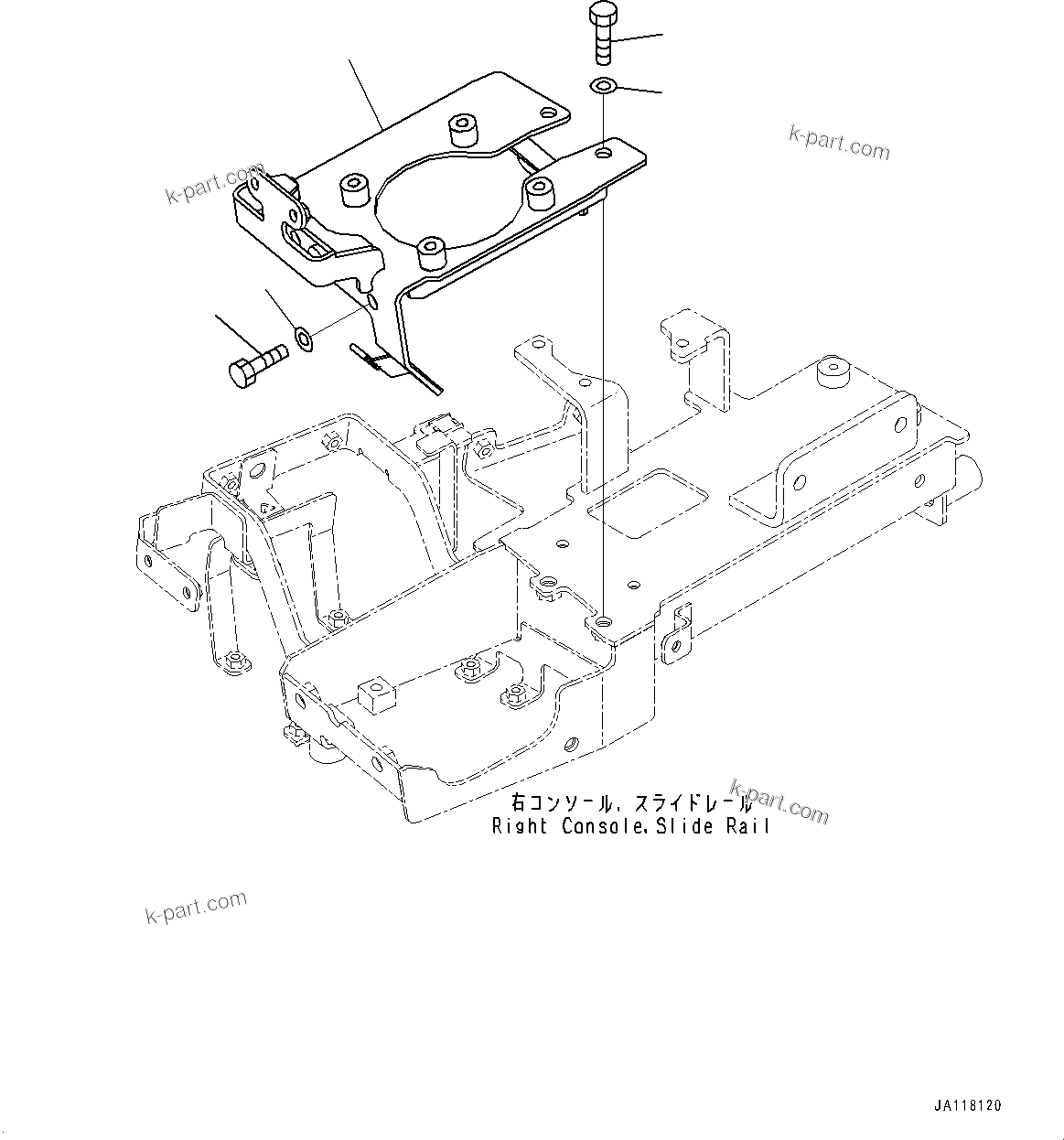 Komatsu parts book diagram for WA485-11E0 S/N H35051-UP: LOADER CONTROL UNIT, WITH 2-EPC LEVER LOADER CONTROL, WITH AFJS, BRACKET (2/2)