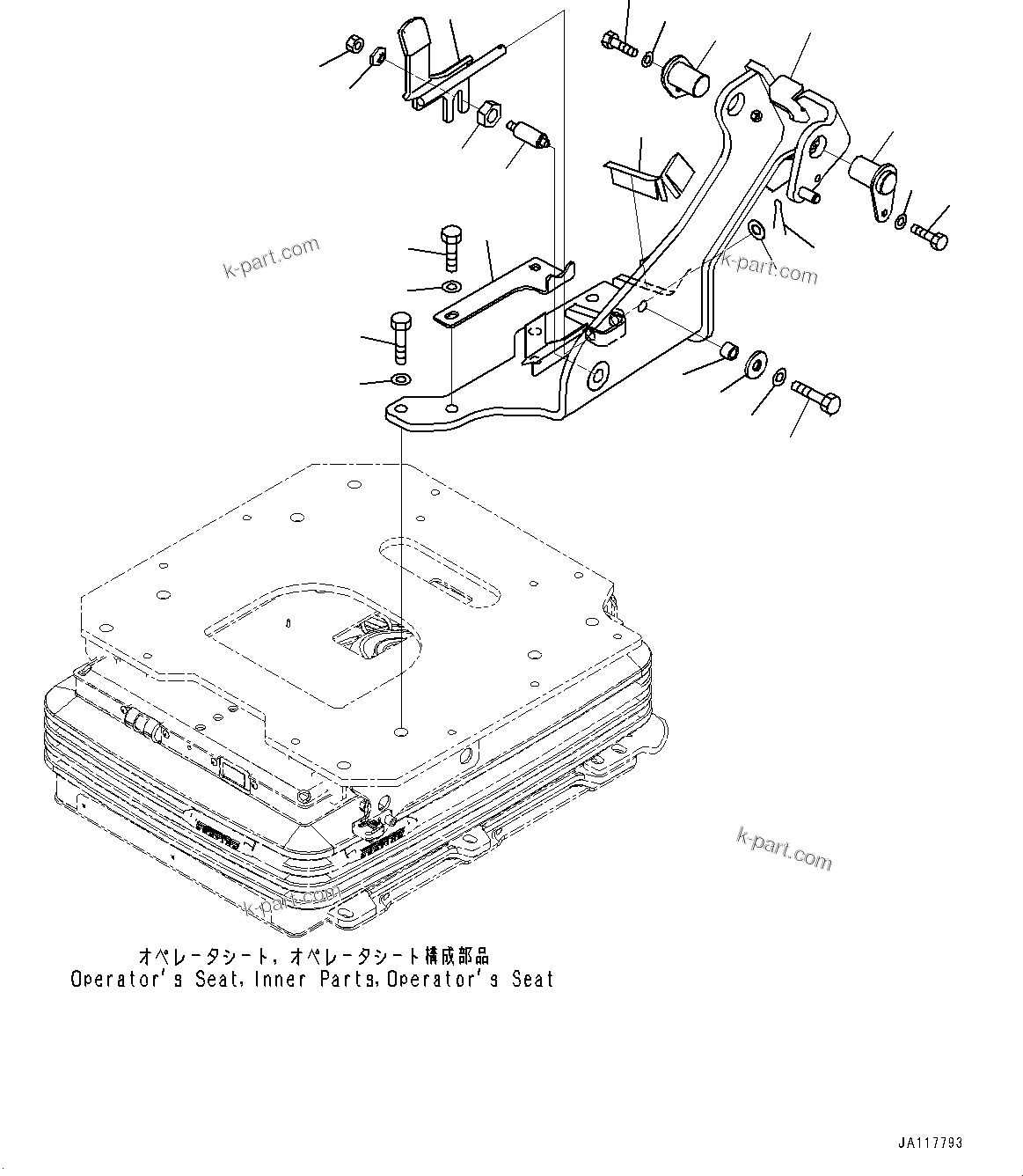 Komatsu parts book diagram for WA485-11E0 S/N H35051-UP: LOADER CONTROL UNIT, WITH 2-EPC LEVER LOADER CONTROL, WITH AFJS, CONSOLE MOUNTING BRACKET