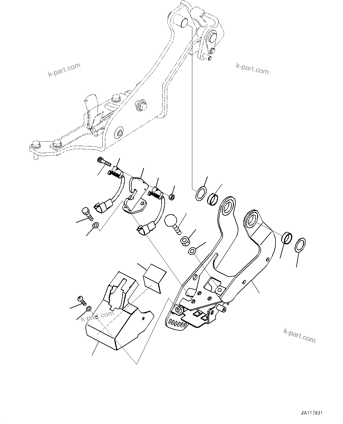 Komatsu parts book diagram for WA485-11E0 S/N H35051-UP: LOADER CONTROL UNIT, WITH EPC MULTI-FUNCTION MONO LEVER PCS, WITH AFJS, CONSOLE MOUNTING