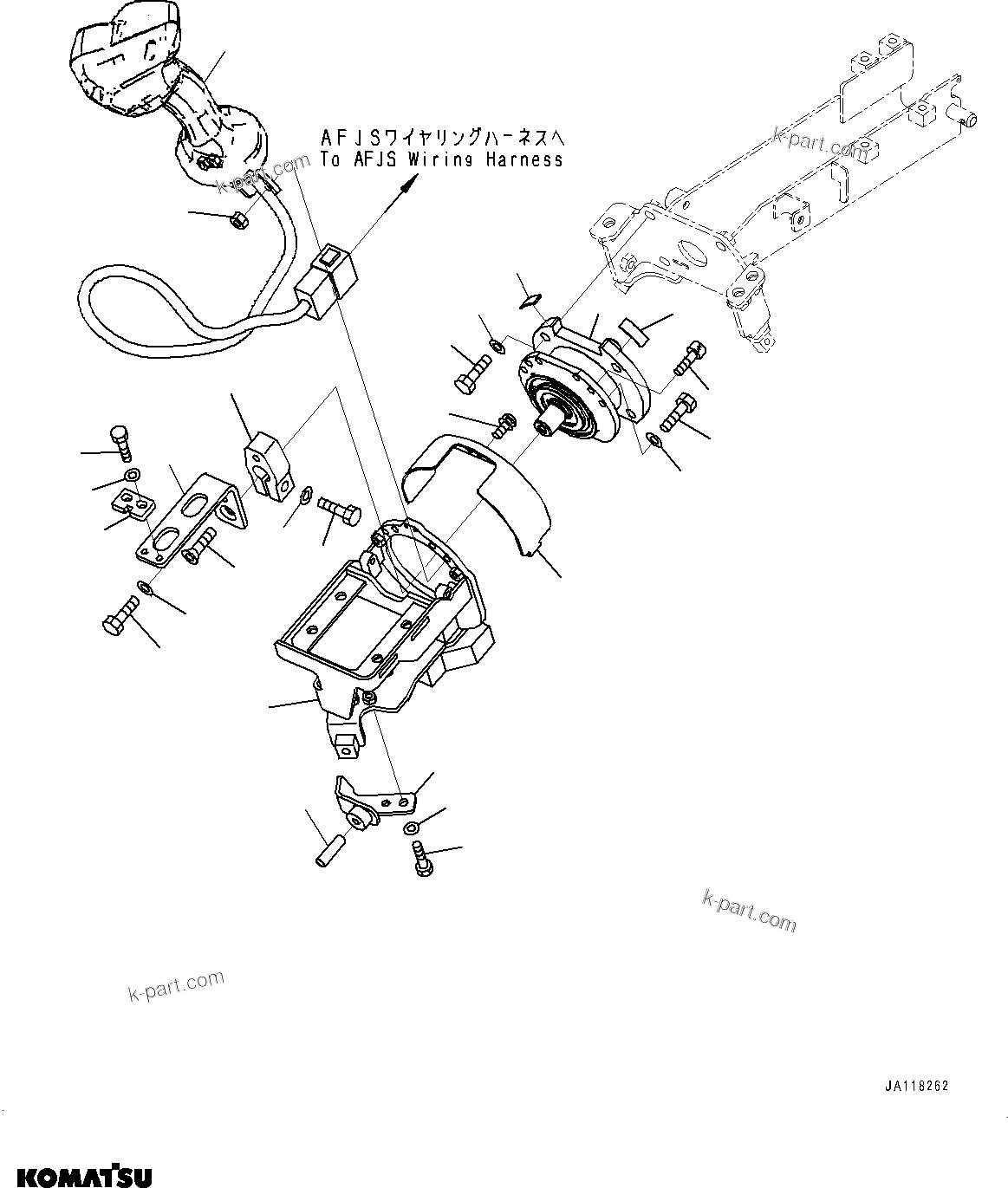 Komatsu parts book diagram for WA485-11E0 S/N H35051-UP: LOADER CONTROL UNIT, WITH EPC MULTI-FUNCTION MONO LEVER PCS, WITH AFJS, AFJS LEVER