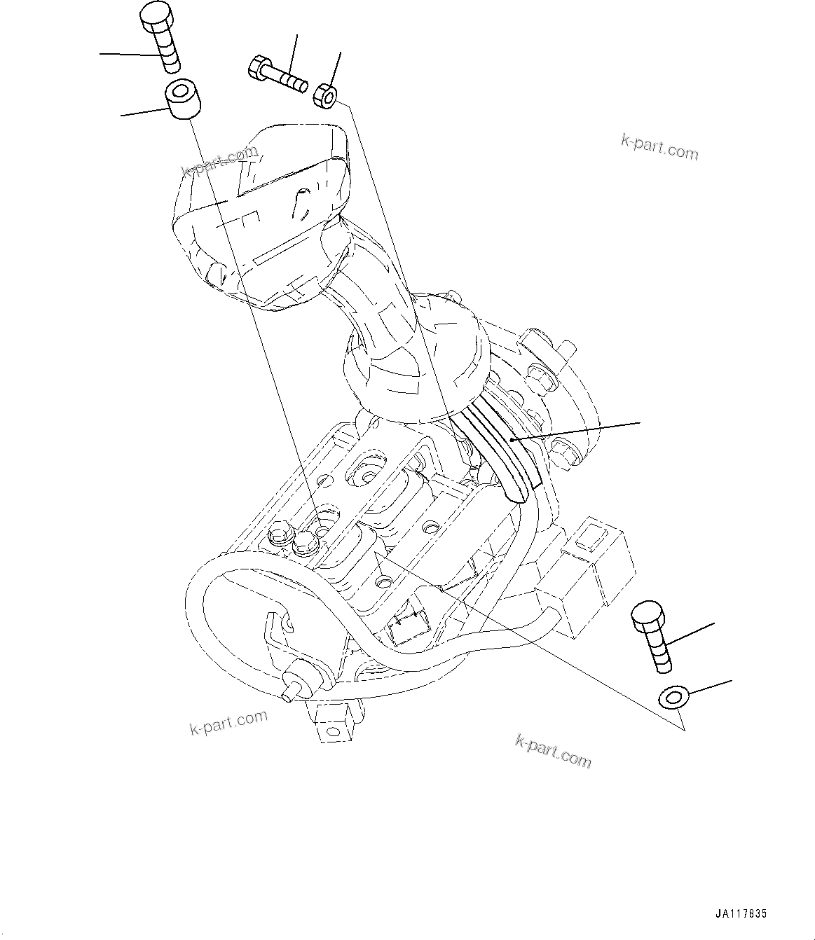Komatsu parts book diagram for WA485-11E0 S/N H35051-UP: LOADER CONTROL UNIT, WITH 3-EPC LEVER LOADER CONTROL, WITH AFJS, ELECTRIC LEVER (4/4)
