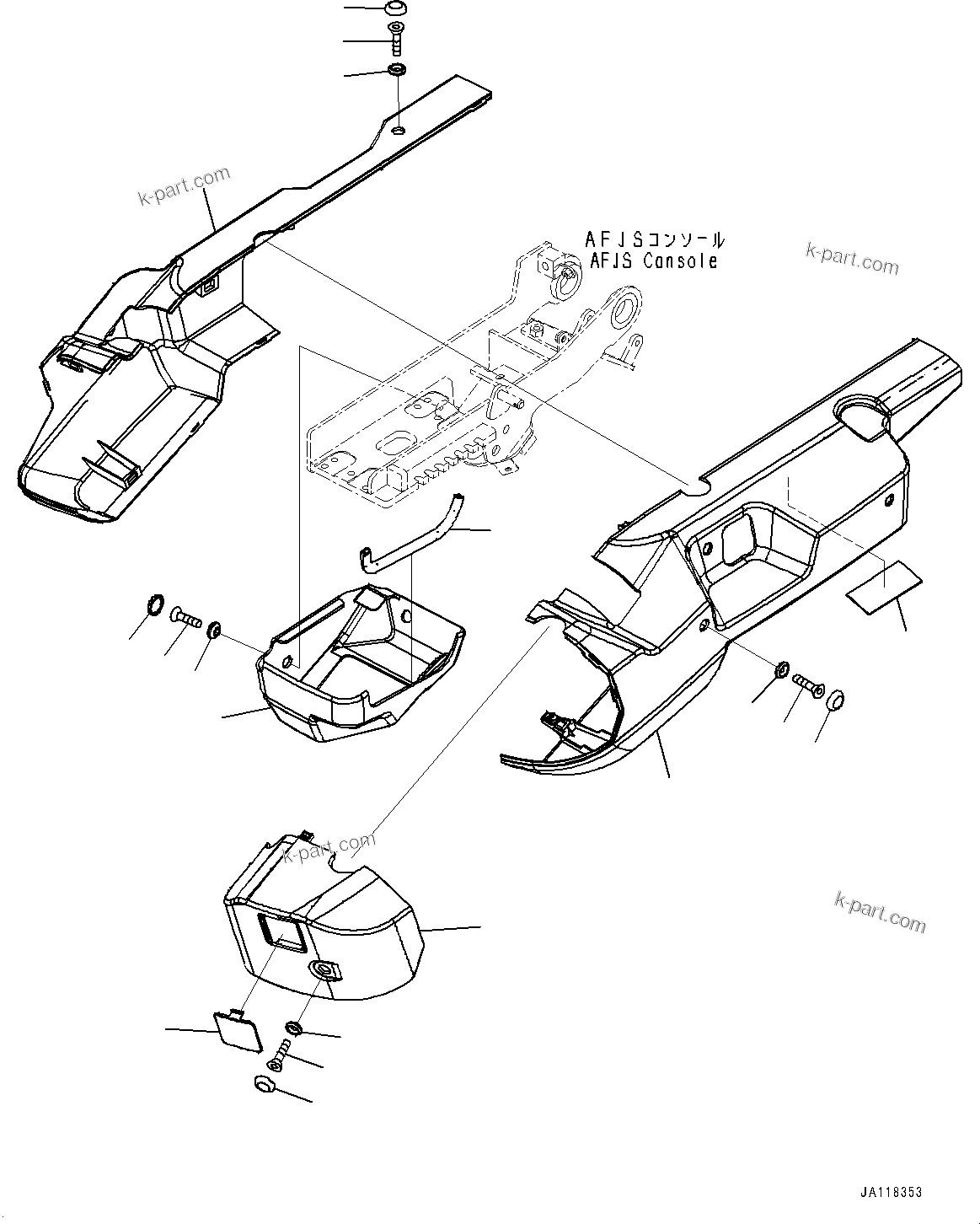 Komatsu parts book diagram for WA485-11E0 S/N H35051-UP: LOADER CONTROL UNIT, WITH 3-EPC LEVER LOADER CONTROL, WITH AFJS, AFJS WIRING HARNESS
