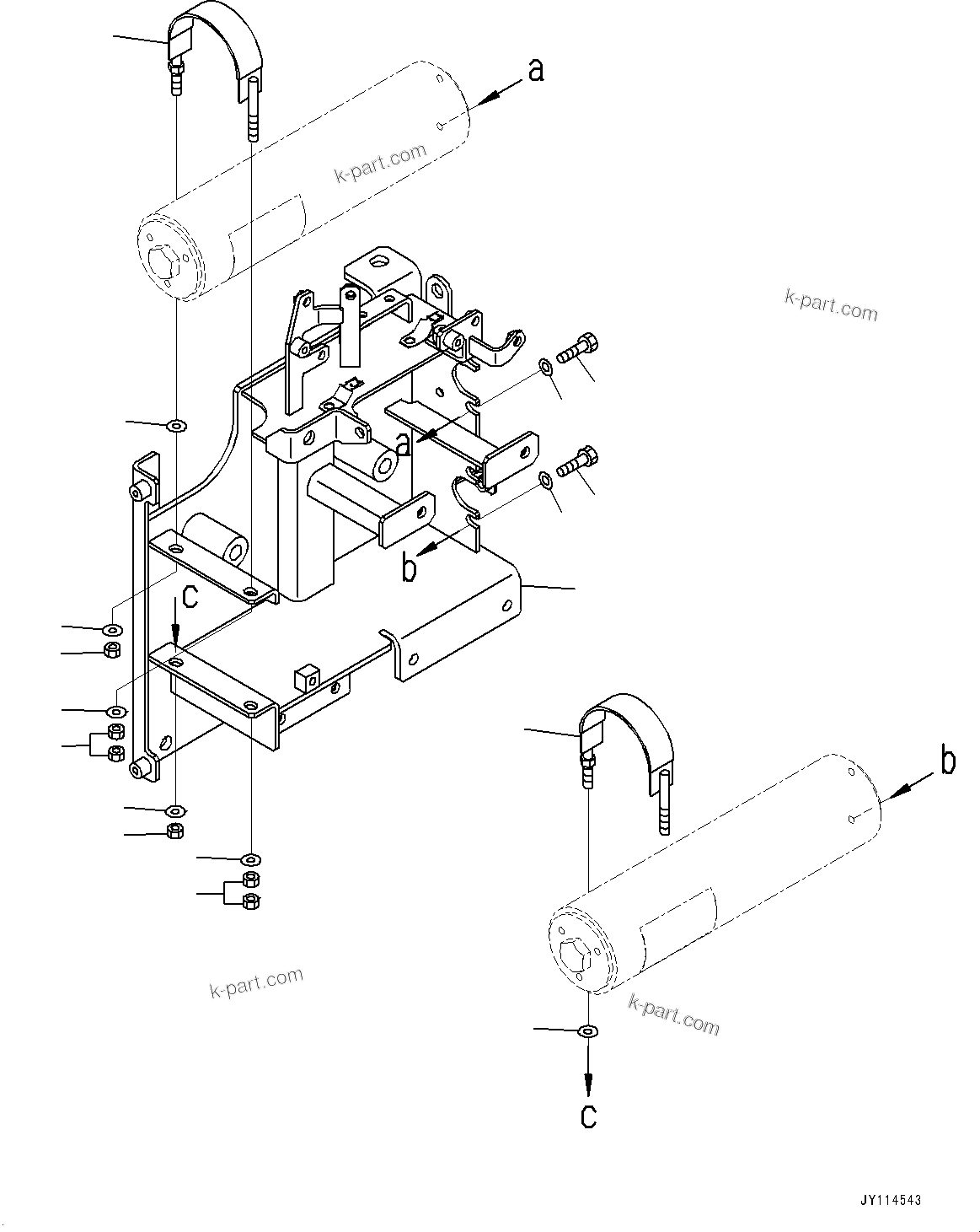 Komatsu parts book diagram for WA485-11E0 S/N H35051-UP: BRAKE CONTROL, WITHOUT AFJS, ACCUMULATOR MOUNTING