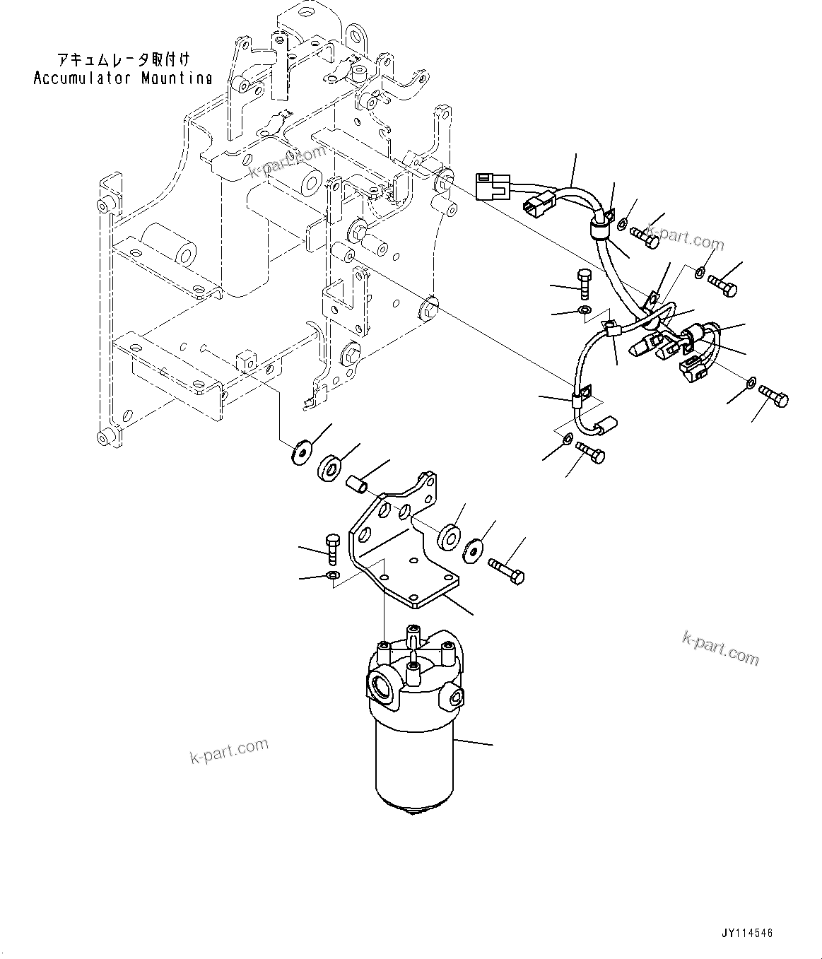 Komatsu parts book diagram for WA485-11E0 S/N H35051-UP: BRAKE CONTROL, WITHOUT AFJS, TRANSMISSION OIL FILTER
