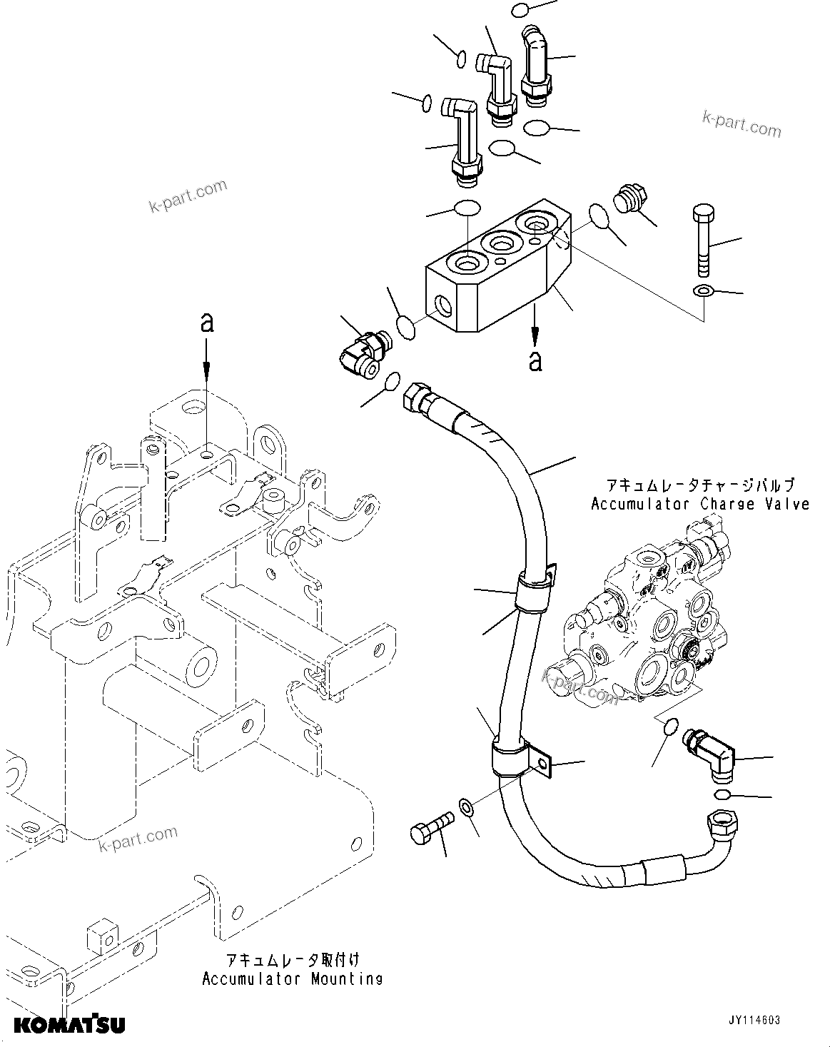 Komatsu parts book diagram for WA485-11E0 S/N H35051-UP: BRAKE CONTROL, WITHOUT AFJS, DELIVERY PIPING (2/2)