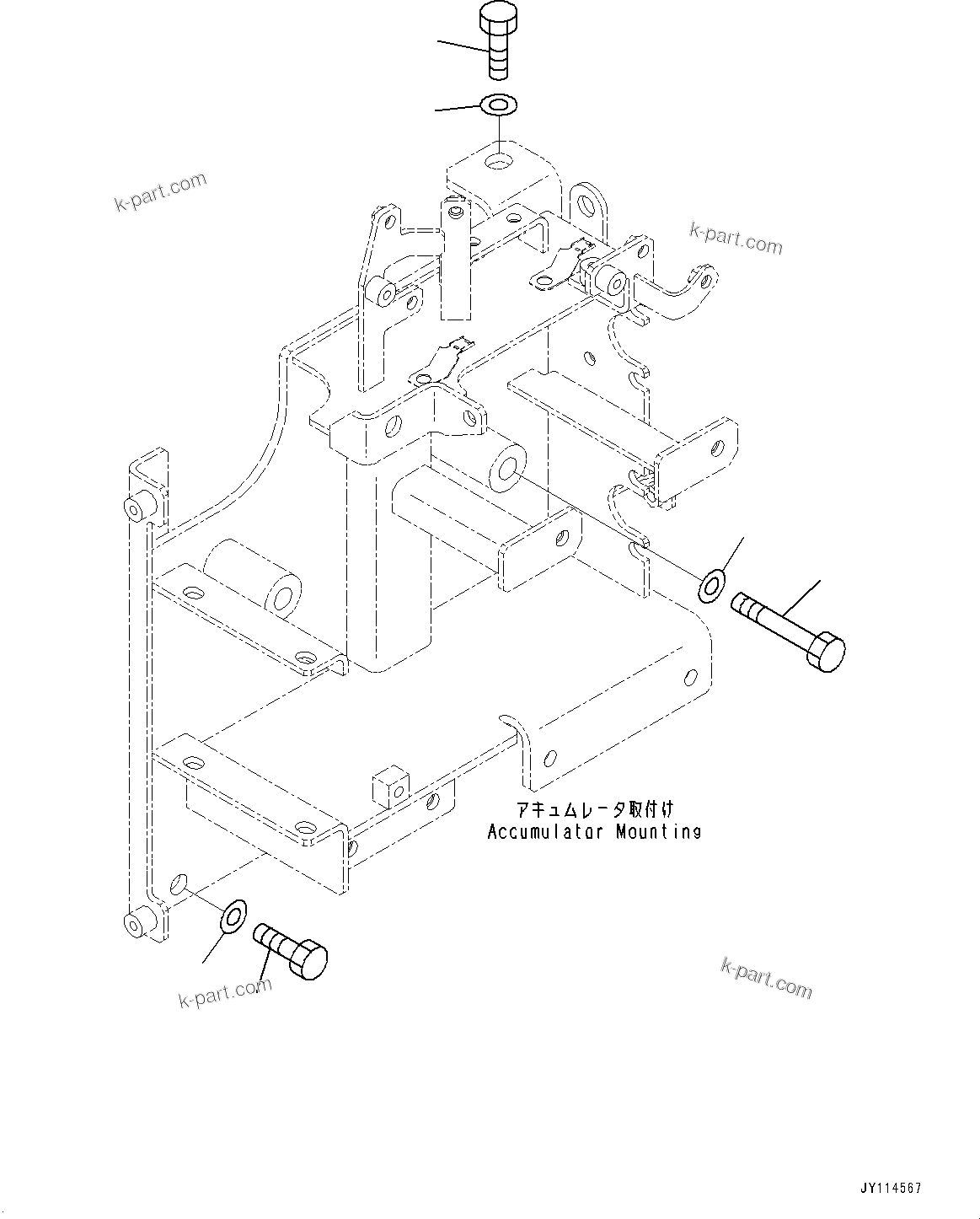 Komatsu parts book diagram for WA485-11E0 S/N H35051-UP: BRAKE CONTROL, WITHOUT AFJS, MOUNTING BRACKET