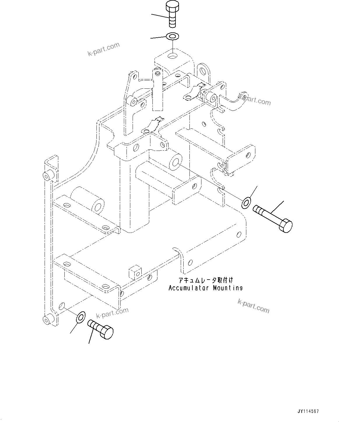 Komatsu parts book diagram for WA485-11E0 S/N H35051-UP: BRAKE CONTROL, WITH AFJS, MOUNTING BRACKET