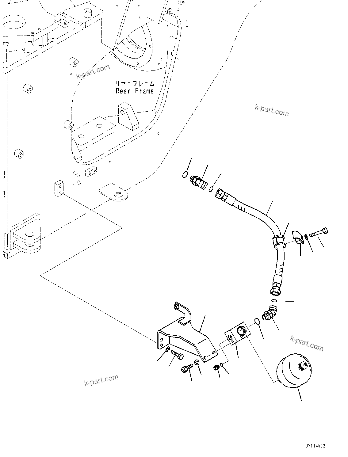 Komatsu parts book diagram for WA485-11E0 S/N H35051-UP: BRAKE CONTROL, WITH AFJS, ACCUMULATOR