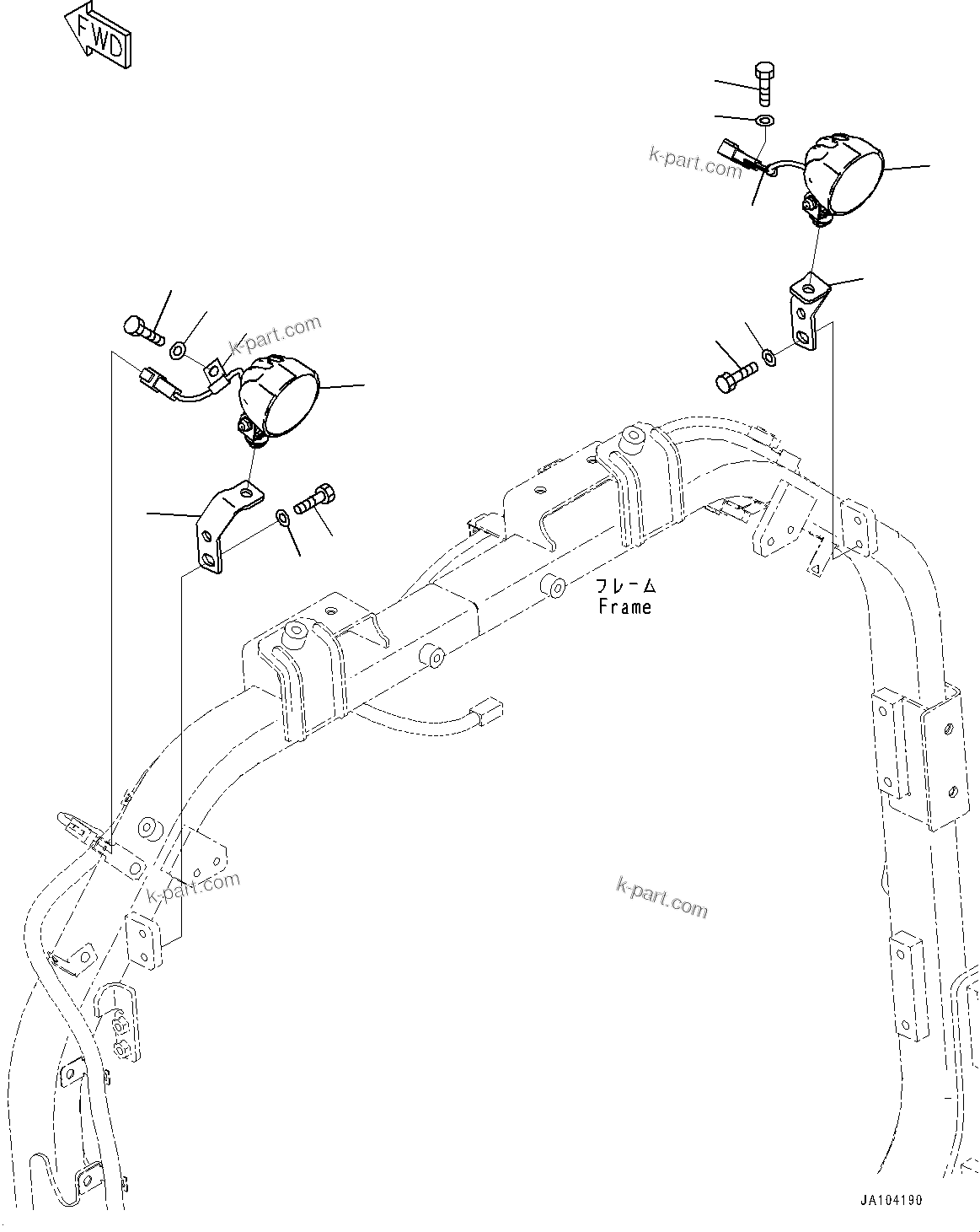 Komatsu parts book diagram for WA485-11E0 S/N H35051-UP: ENGINE HOOD, LAMP