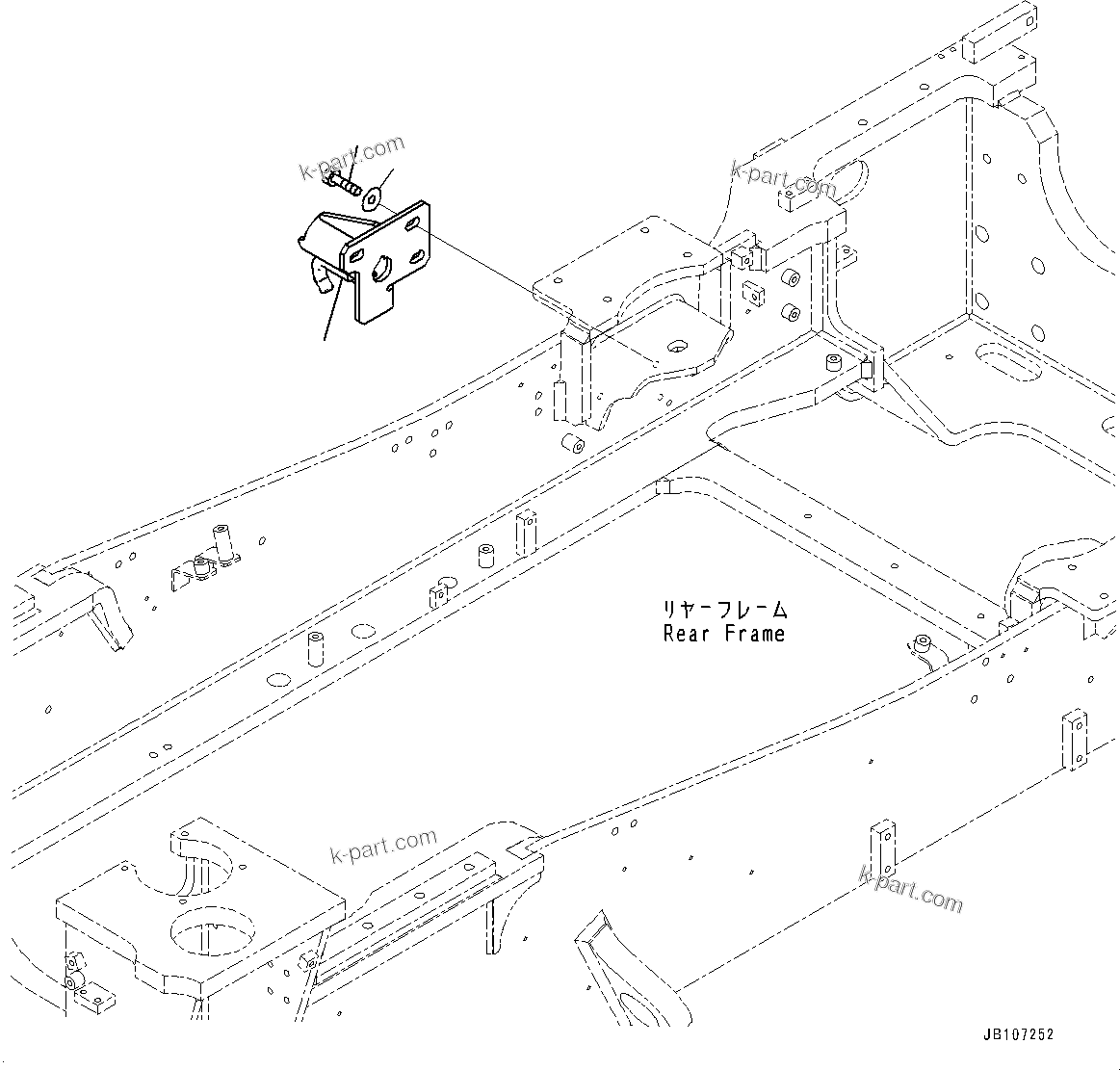Komatsu parts book diagram for WA485-11E0 S/N H35051-UP: REAR FENDER, MOUNTING, R.H.
