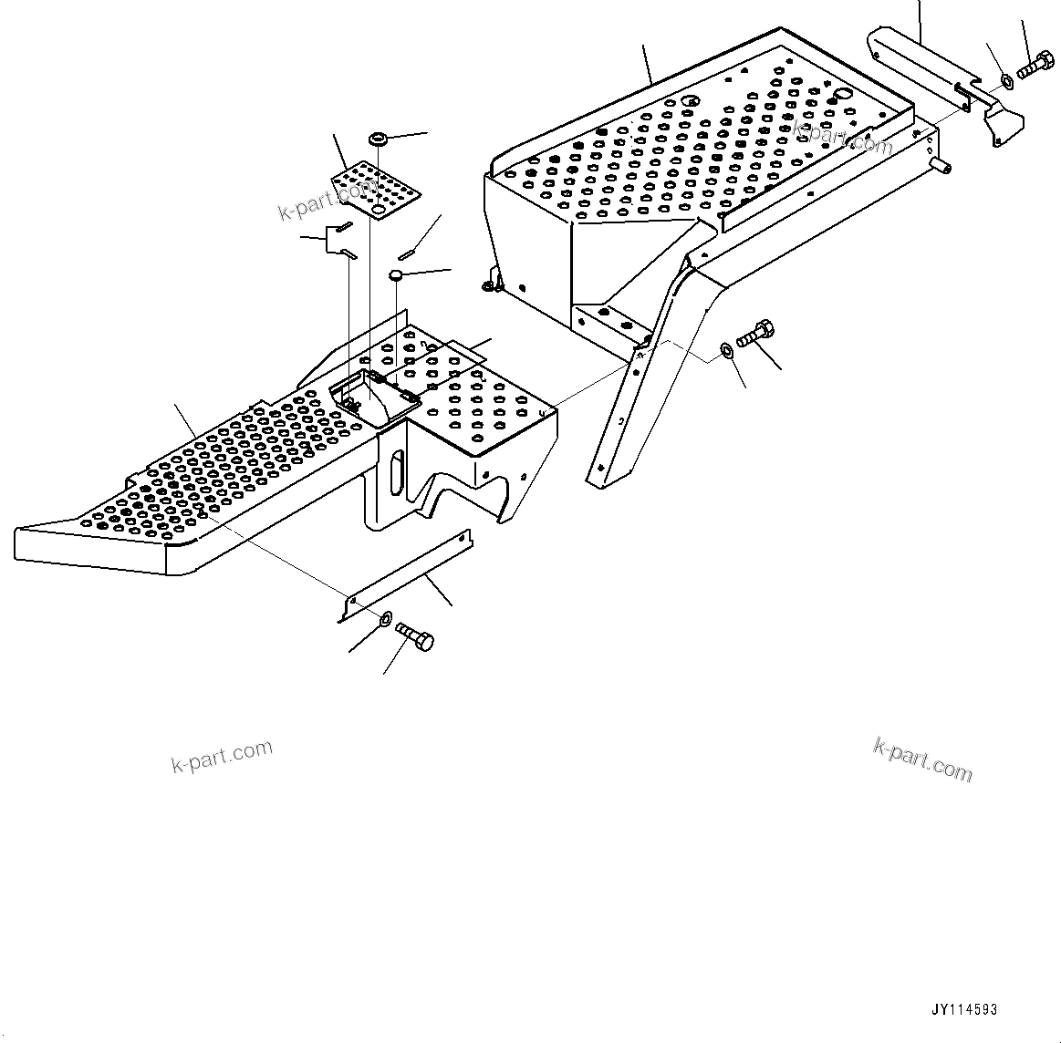 Komatsu parts book diagram for WA485-11E0 S/N H35051-UP: LADDER, FLOOR L.H.