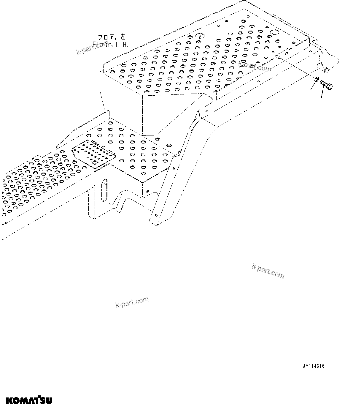 Komatsu parts book diagram for WA485-11E0 S/N H35051-UP: LADDER, PARTS FOR LESS KOMVISION (1/2)