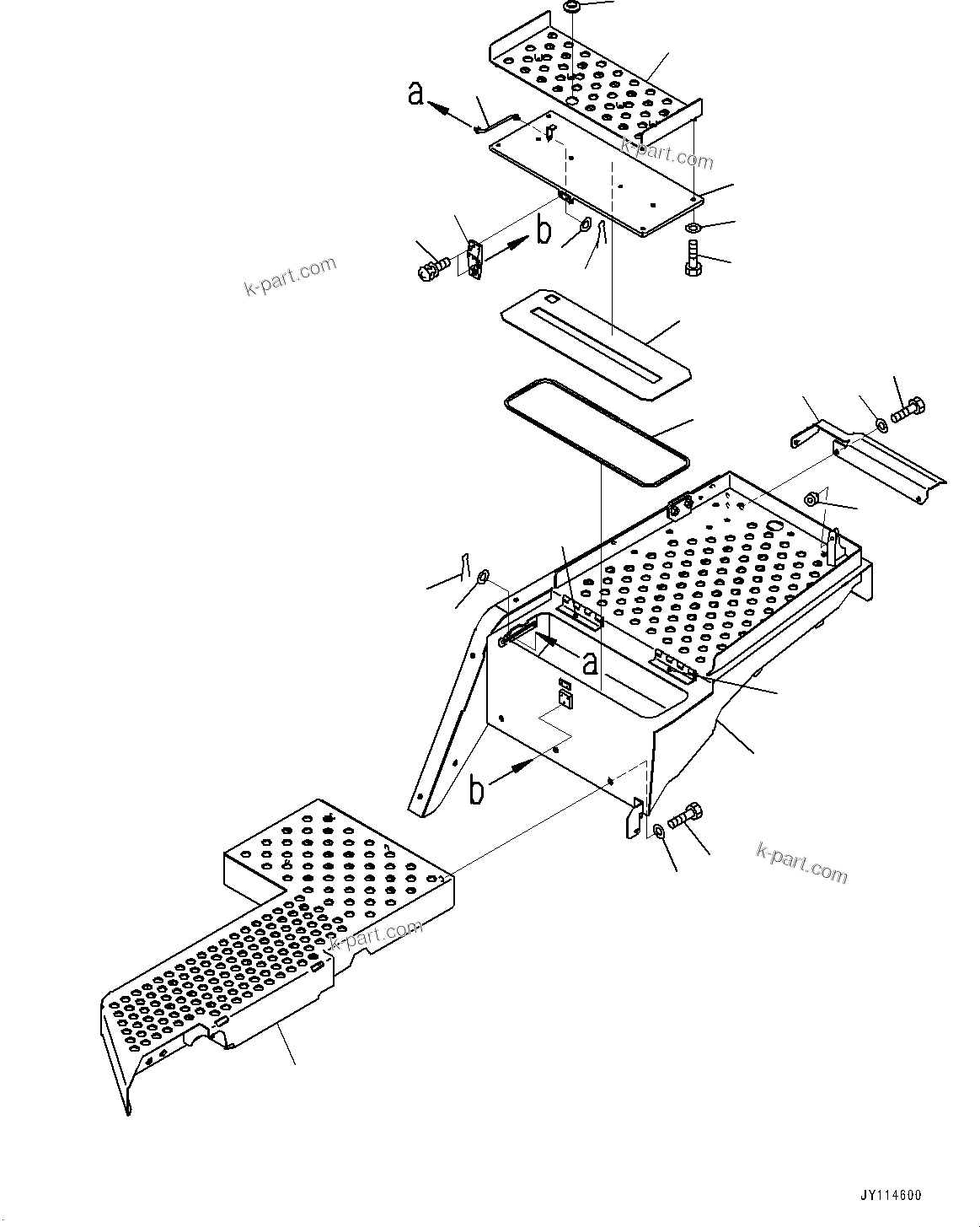 Komatsu parts book diagram for WA485-11E0 S/N H35051-UP: LADDER, FLOOR R.H.