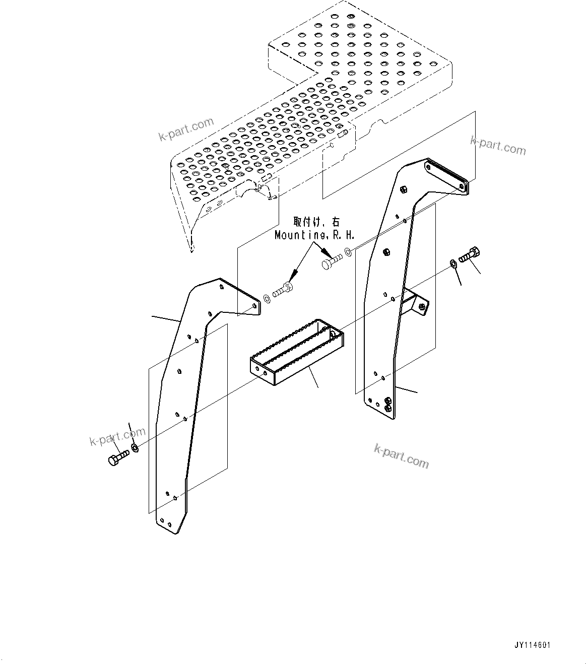 Komatsu parts book diagram for WA485-11E0 S/N H35051-UP: LADDER, LADDER R.H.