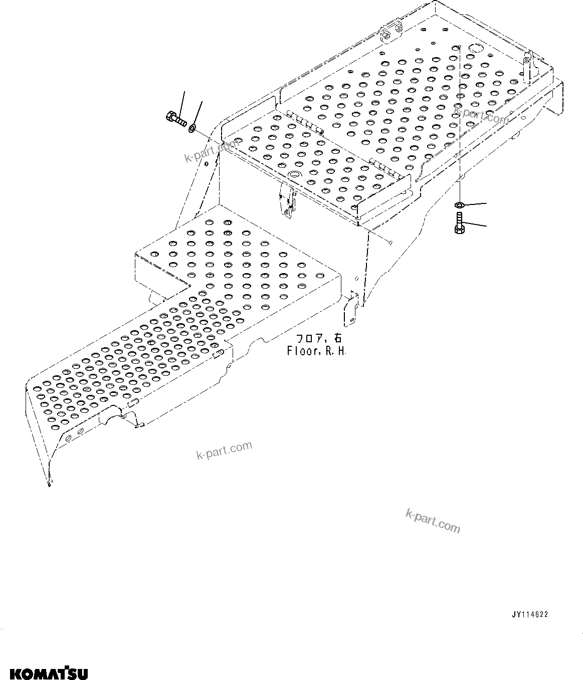 Komatsu parts book diagram for WA485-11E0 S/N H35051-UP: LADDER, PARTS FOR LESS REAR WORKING LAMP