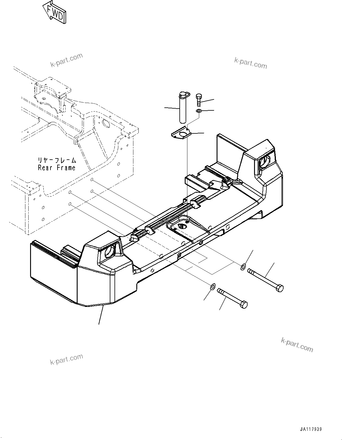 Komatsu parts book diagram for WA485-11E0 S/N H35051-UP: COUNTERWEIGHT, STANDARD