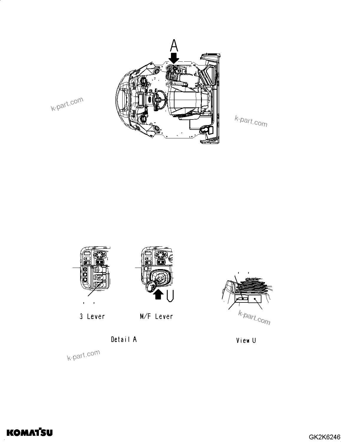 Komatsu parts book diagram for WA485-11E0 S/N H35051-UP: DECAL, WITH 3-EPC LEVER OR EPC MULTI-FUNCTION MONO LEVER, INTERIOR