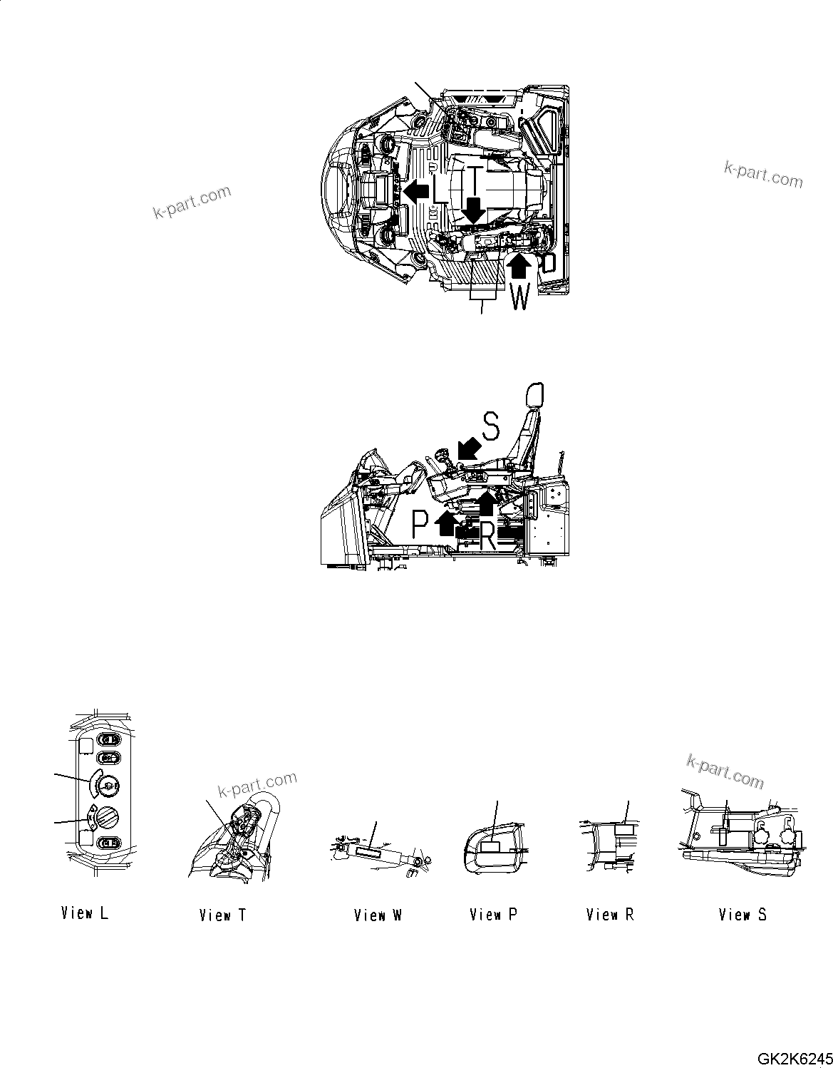 Komatsu parts book diagram for WA485-11E0 S/N H35051-UP: DECAL, WITH AFJS, INTERIOR