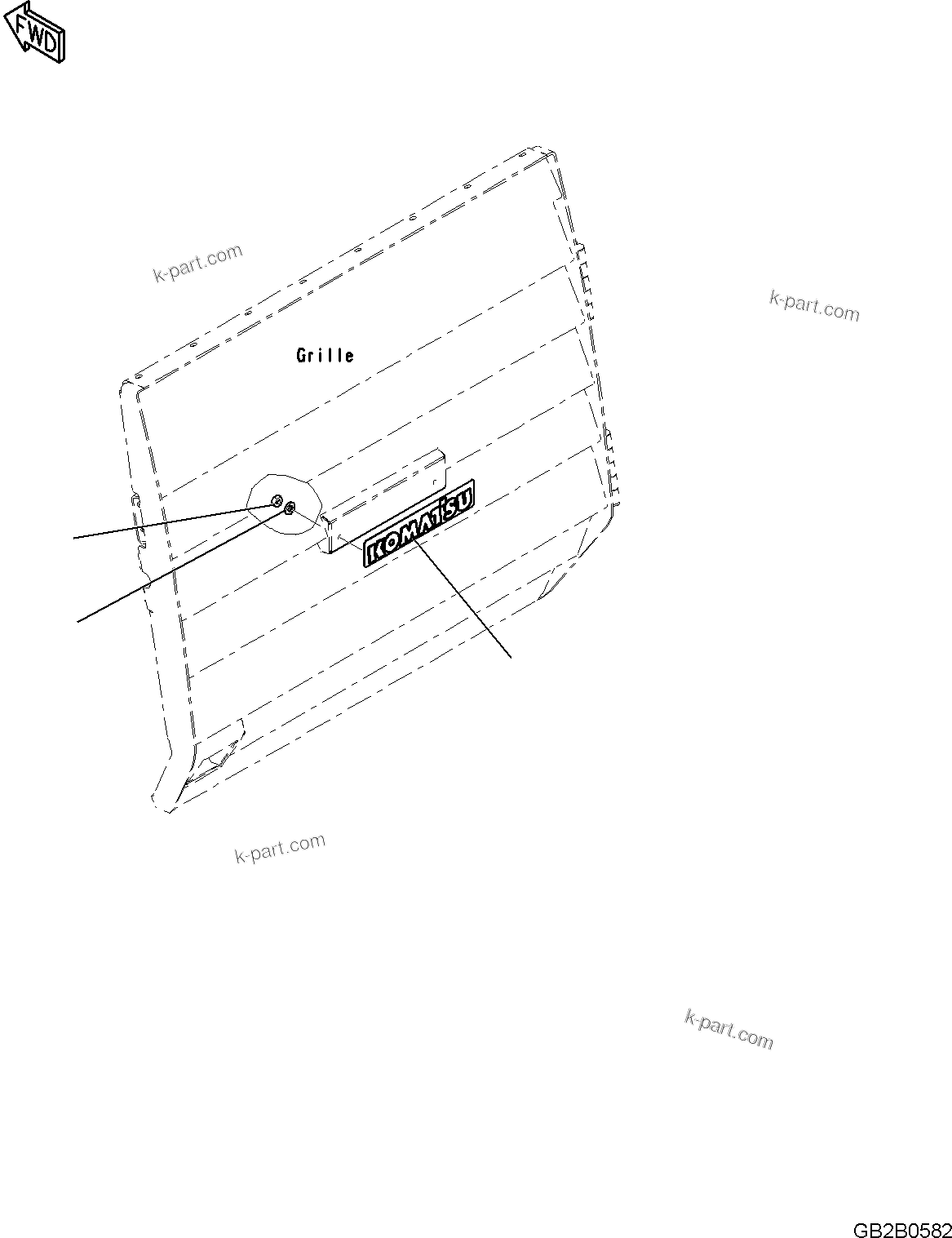 Komatsu parts book diagram for WA485-11E0 S/N H35051-UP: MARK, KOMATSU