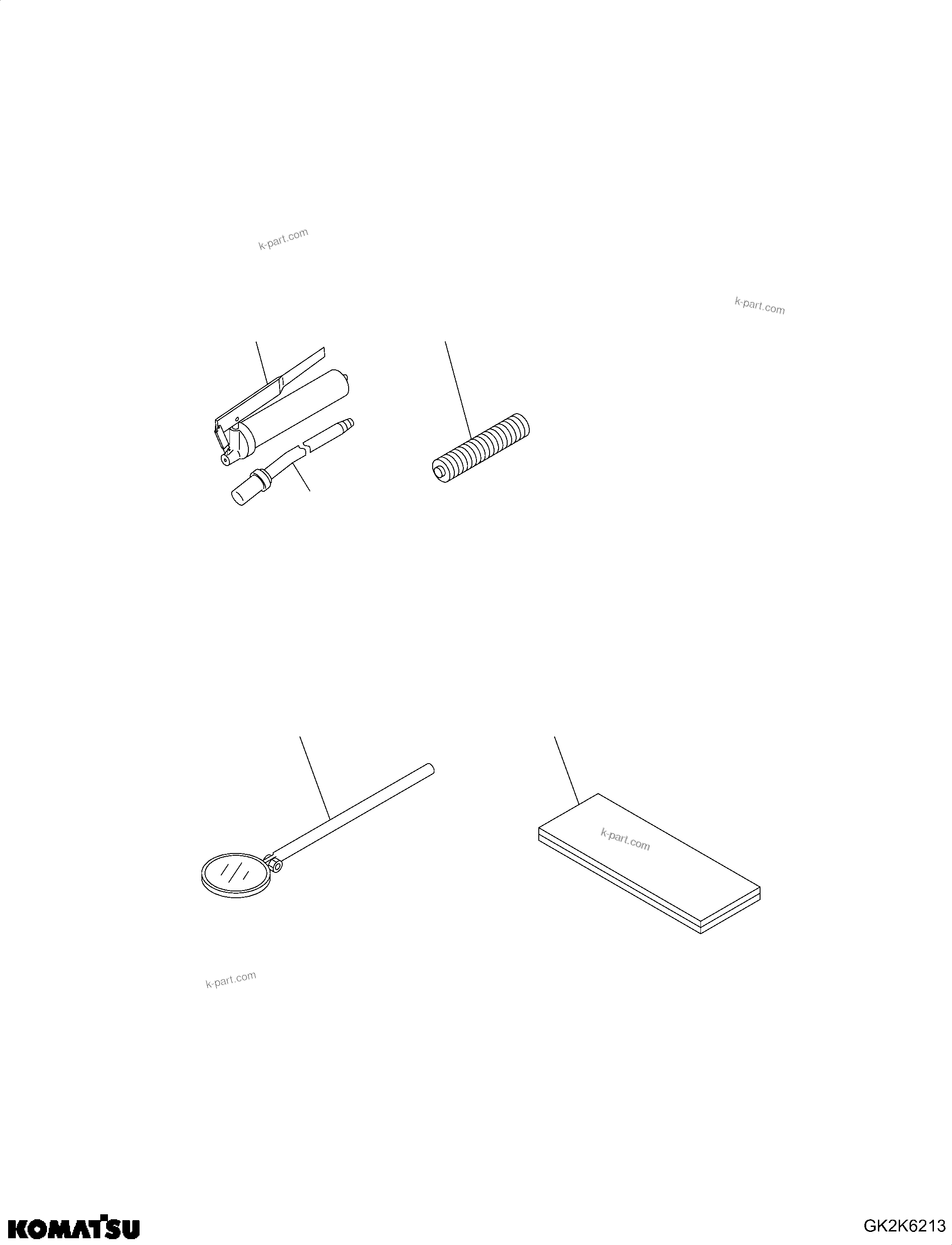 Komatsu parts book diagram for WA485-11E0 S/N H35051-UP: GENERAL TOOL, TOOL SET, GREASE AND MIRROR
