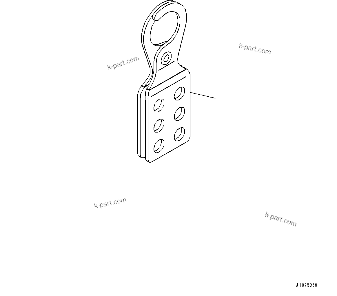 Komatsu parts book diagram for WA485-11E0 S/N H35051-UP: LOCK OUT HASP