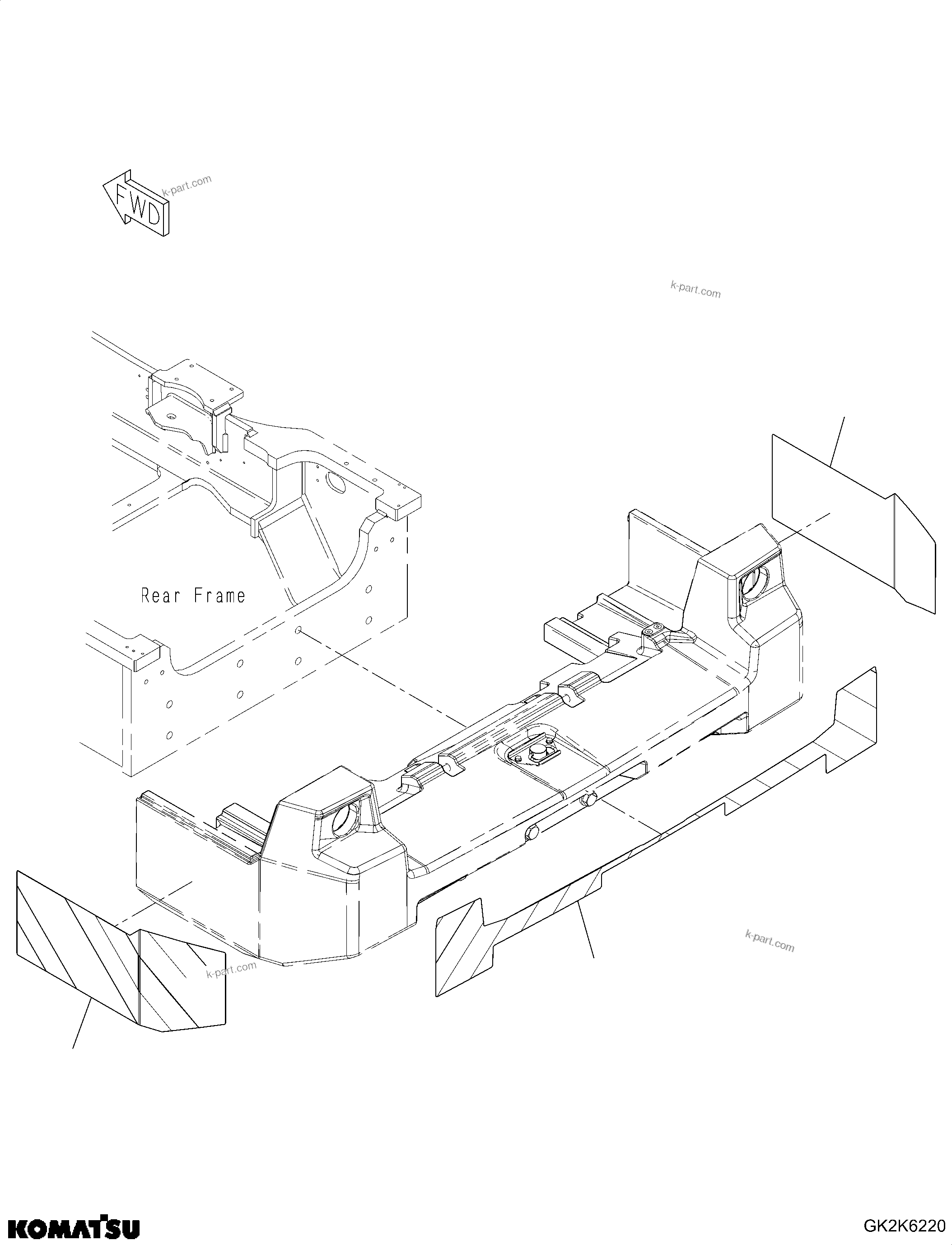 Komatsu parts book diagram for WA485-11E0 S/N H35051-UP: STICKER, RED WHITE, COUNTERWEIGHT, STANDARD
