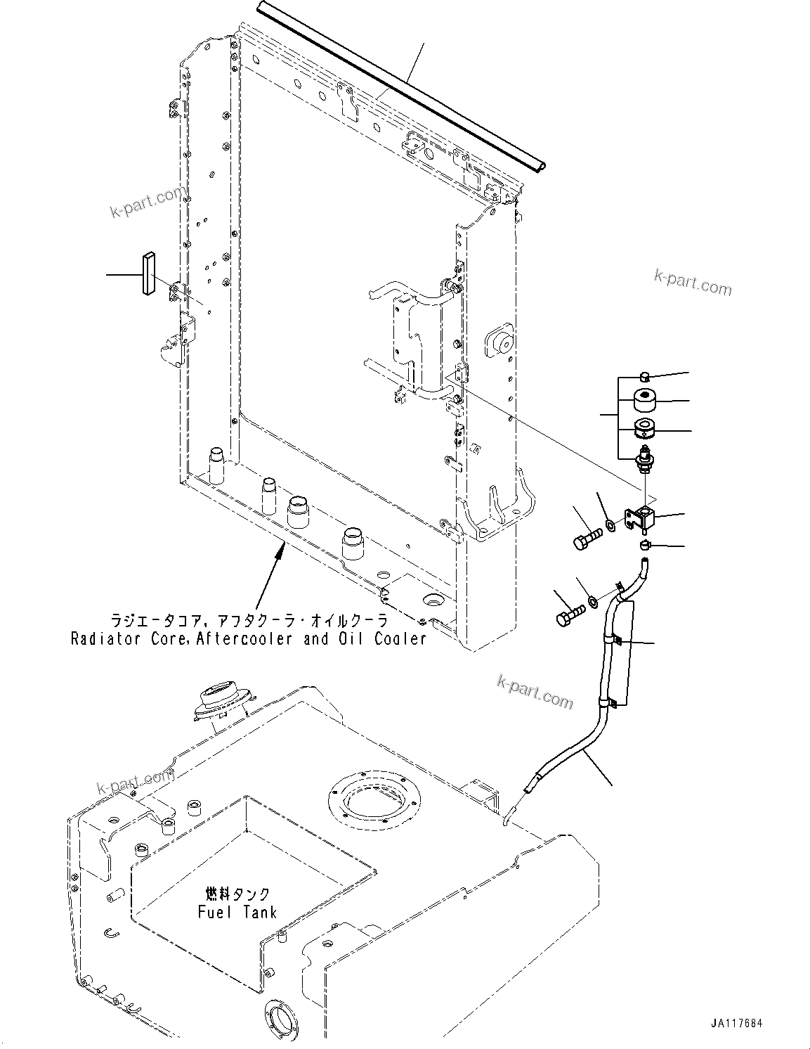 Komatsu parts book diagram for WA475-11E0 S/N H30051-UP: RADIATOR, BREATHER, FUEL TANK