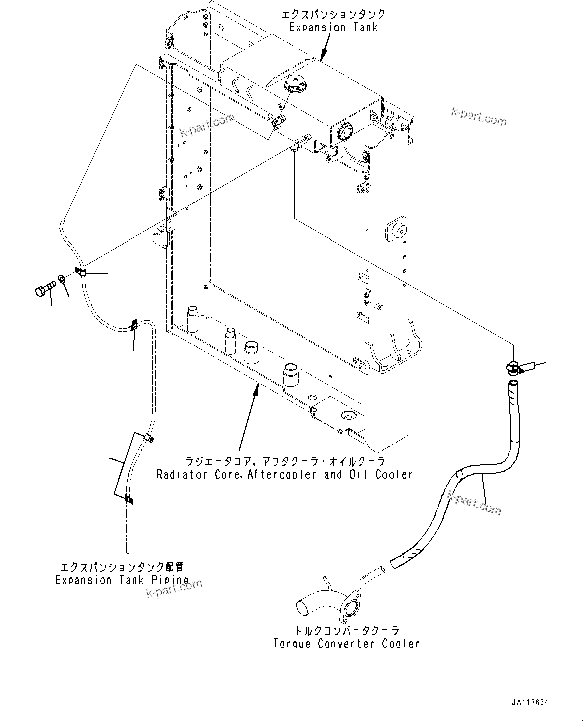 Komatsu parts book diagram for WA475-11E0 S/N H30051-UP: RADIATOR, AIR VENT