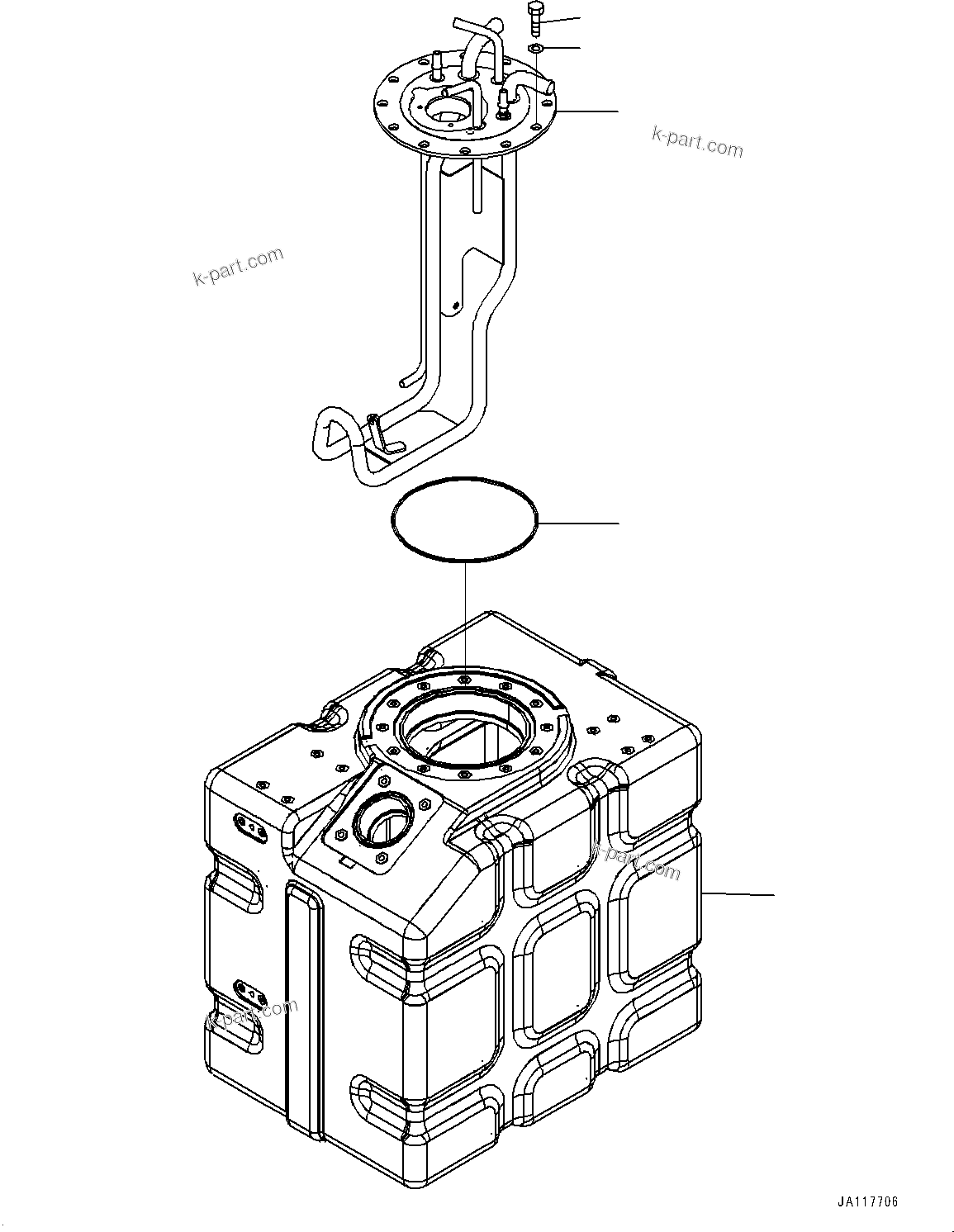 Komatsu parts book diagram for WA475-11E0 S/N H30051-UP: DEF TANK, WITHOUT AFJS, TANK