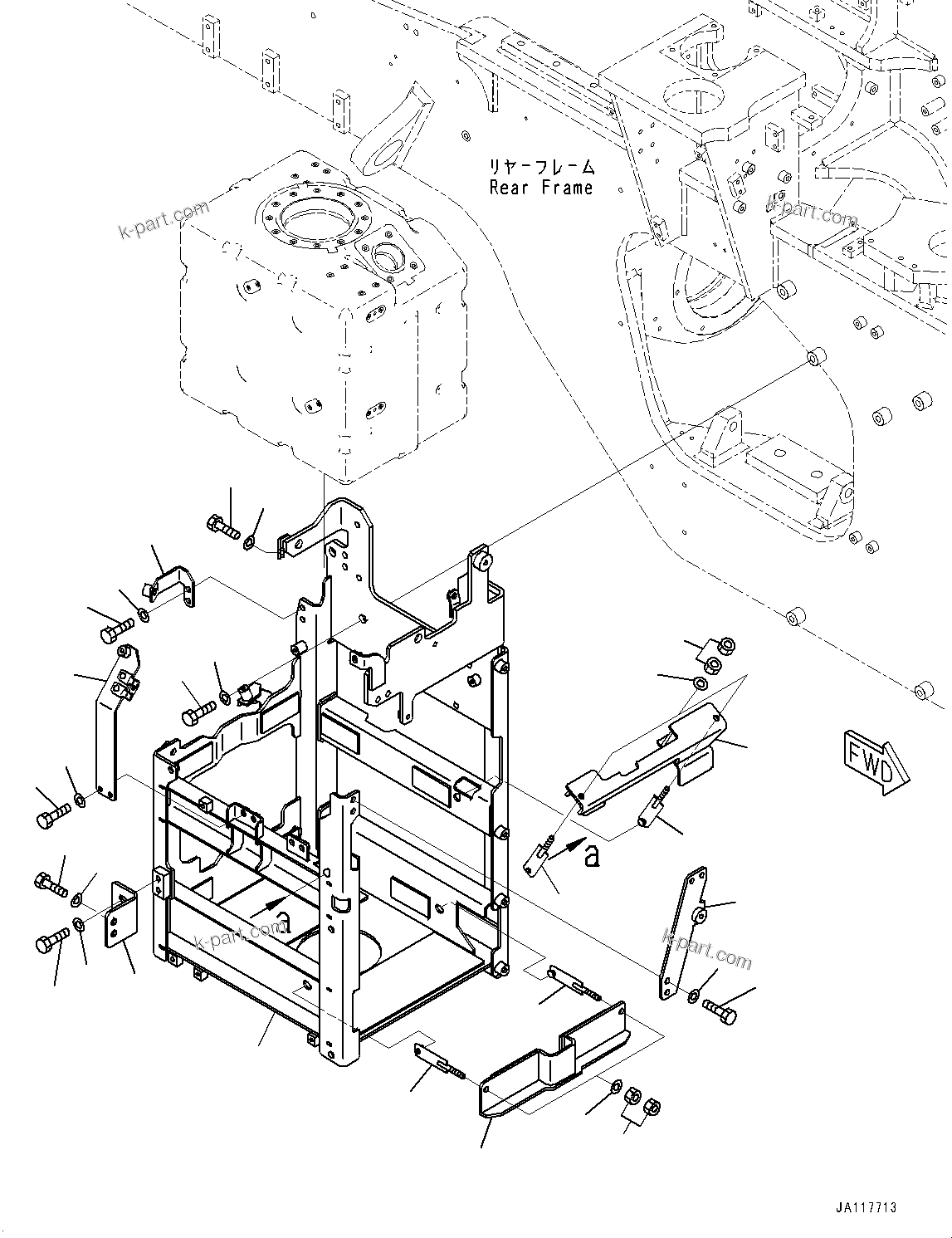 Komatsu parts book diagram for WA475-11E0 S/N H30051-UP: DEF TANK, WITHOUT AFJS, HOLDER